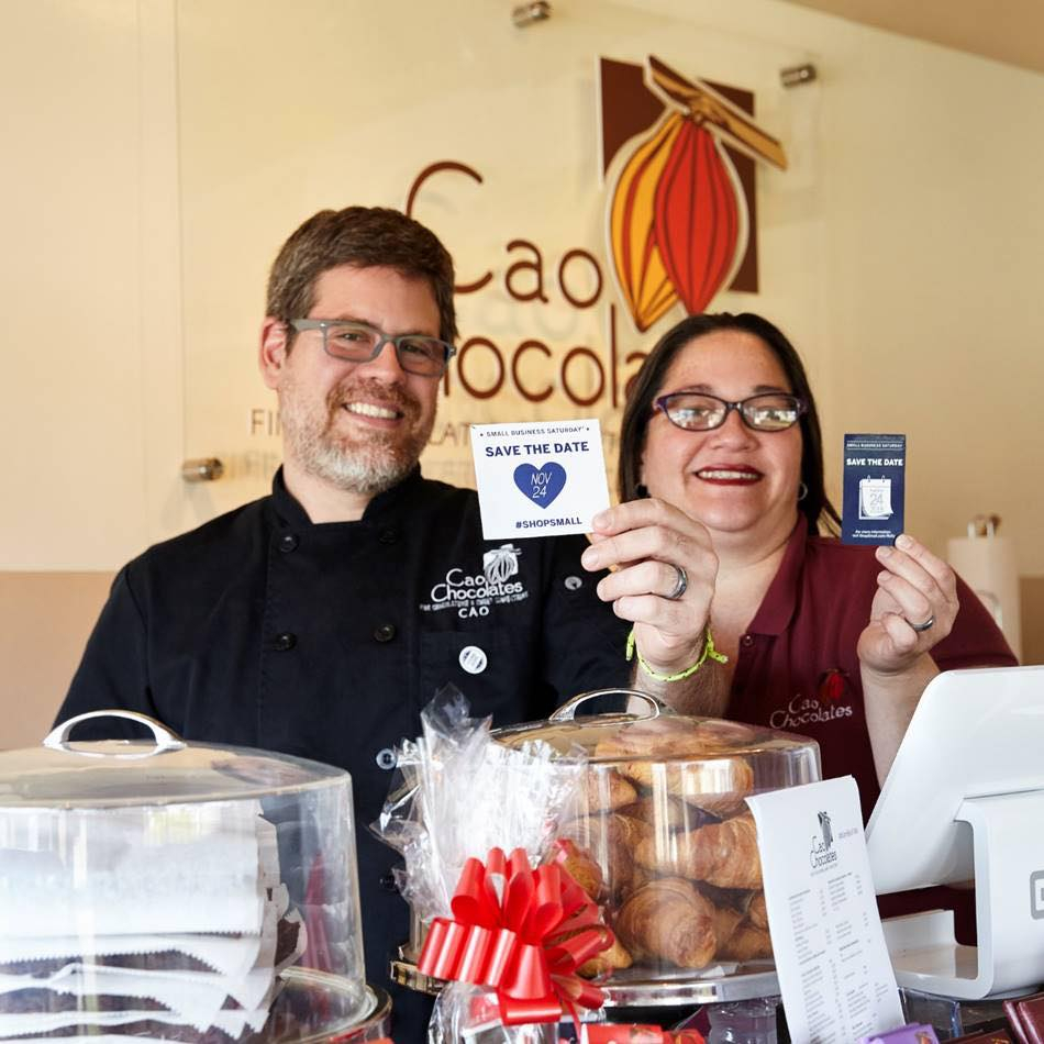 The co-founders of Cao Chocolates and Neighborhood Champions celebrate #SmallBizSat every year by introducing holiday flavors