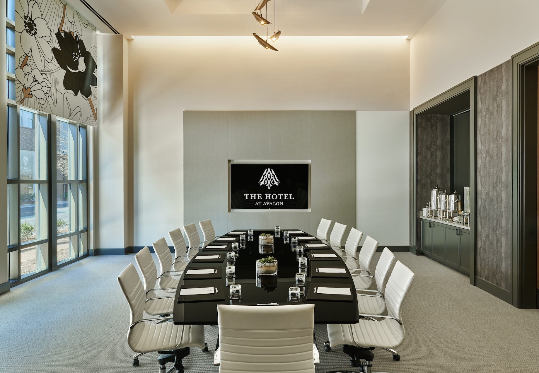 Hotel meeting space can support both office and retail occupancy at mixed-use properties. Alpharetta, Georgia’s Hotel at Aval