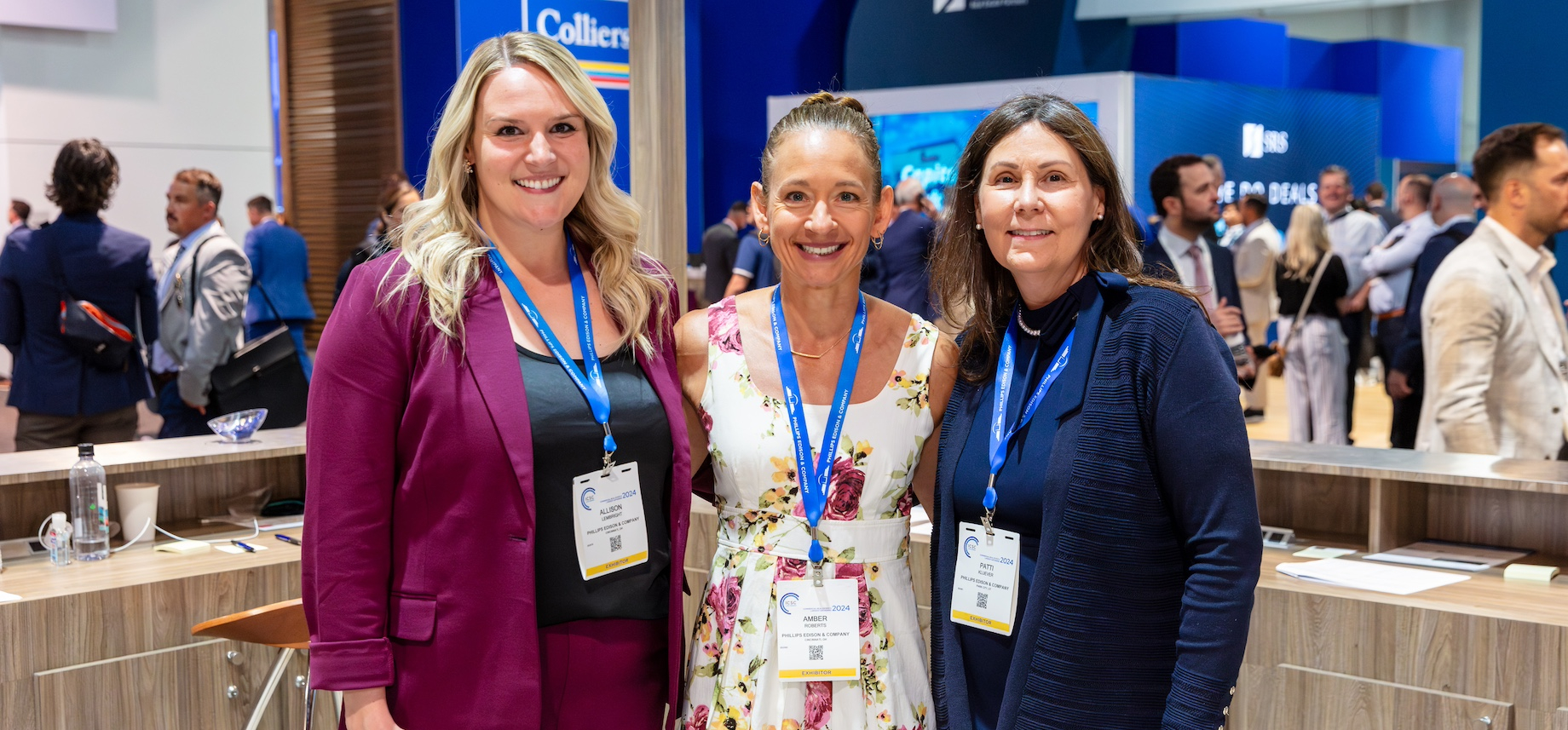 The associates leading Front Desk at Phillips Edison & Co.’s booth at ICSC LAS VEGAS: Allison Lembright, Amber Roberts an