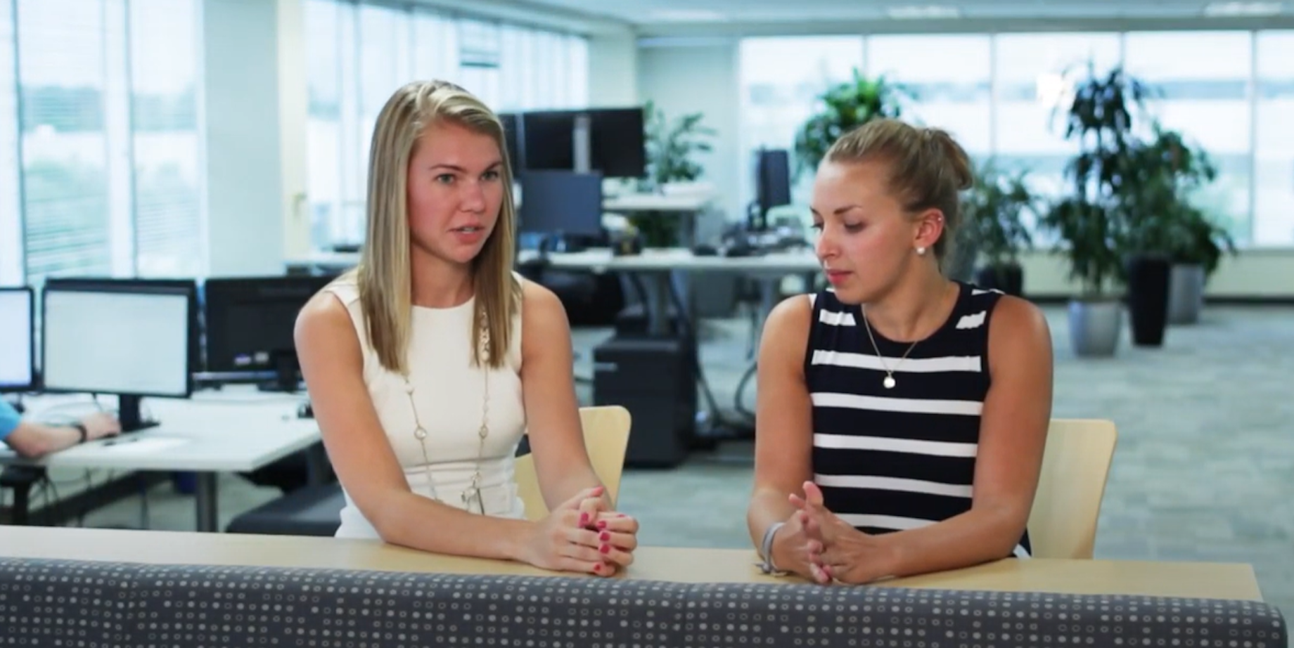 Ashley Selers, left, made strong connections at Phillips Edison during her internship.