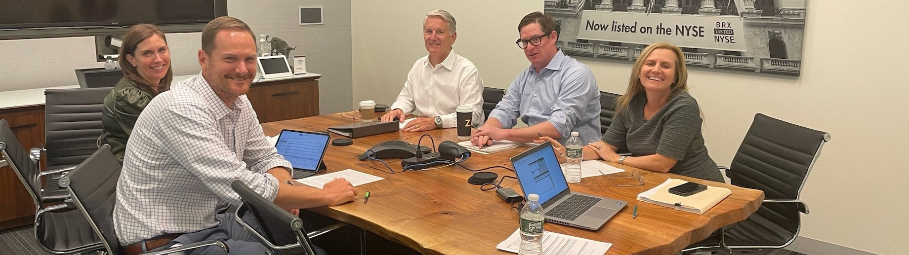 Brixmor Property Group’s earnings call team, from left to right: president and CFO Angela Aman, senior executive vice preside