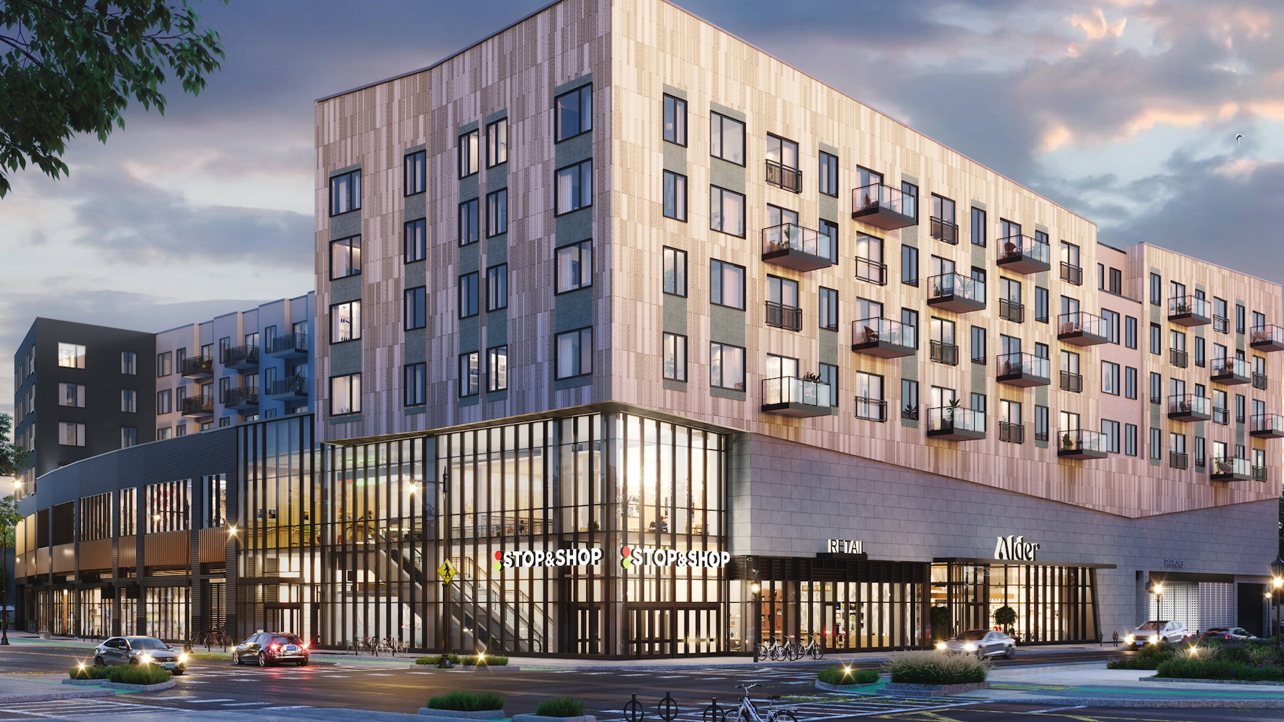 New England Development’s Allston Yards, also rendered at top