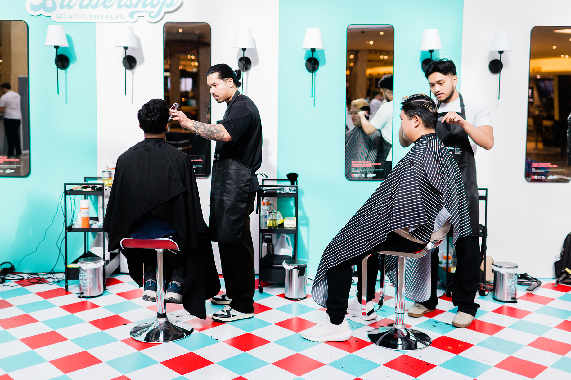 Canadian Blood Services Barber Shop — Get a Cut, Save a Life, Square One Shopping Centre in Mississauga, Ontario