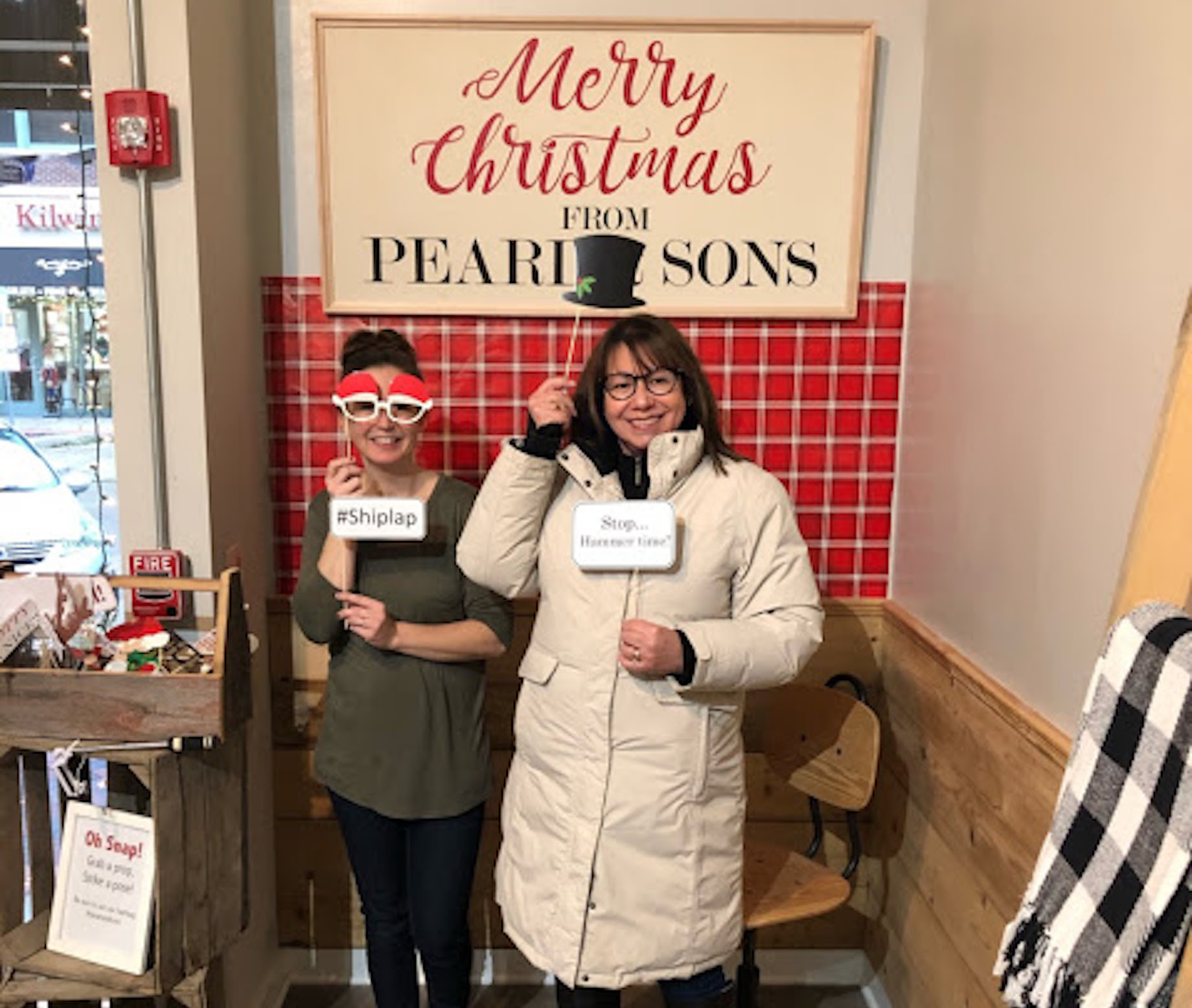 Pearl & Sons Furniture Design added a selfie station in a corner of the sales floor with signage that includes a hashtag 