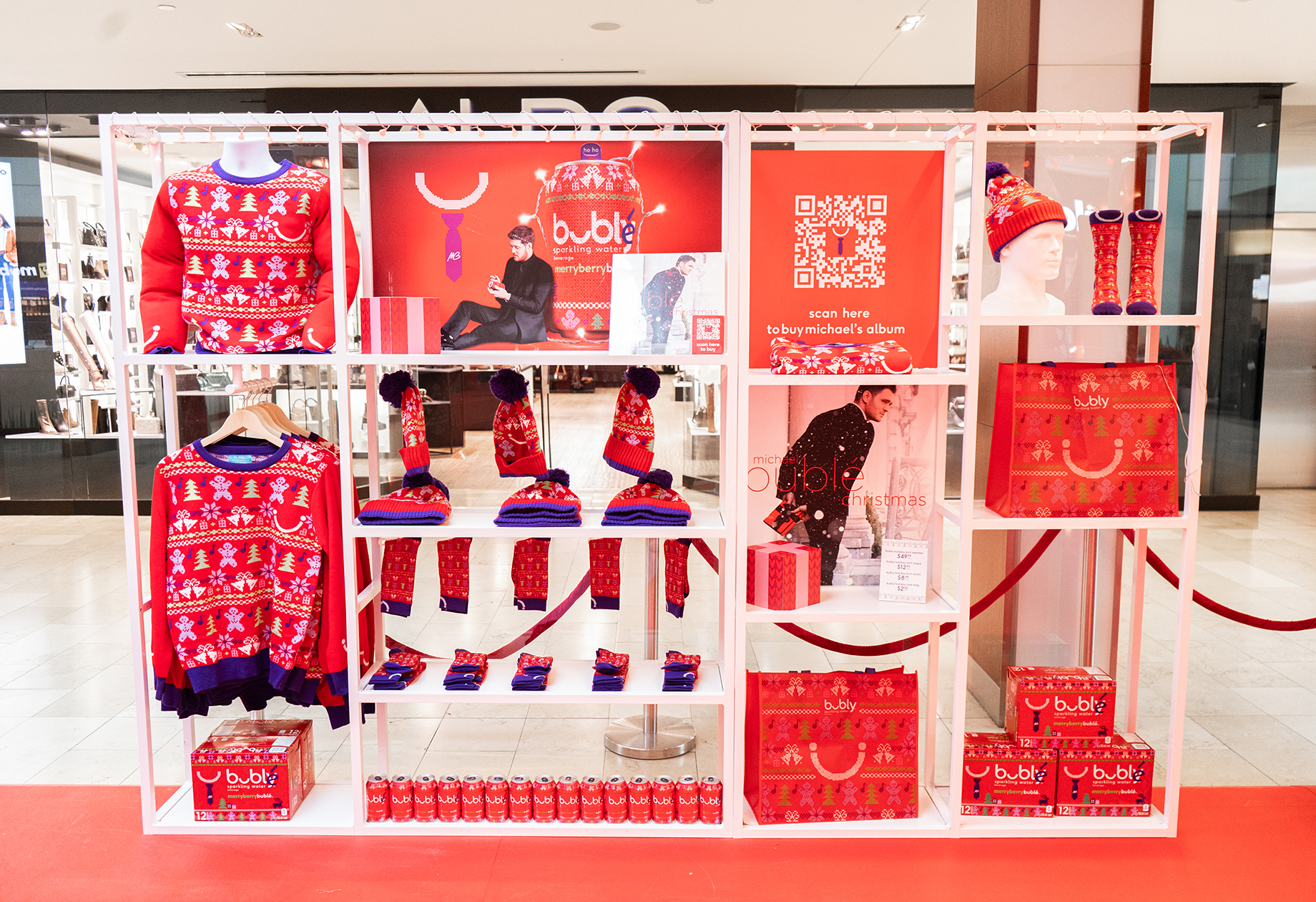 Bubly’s Merry Berry Bublé Holiday Launch, Square One Shopping Centre in Mississauga, Ontario