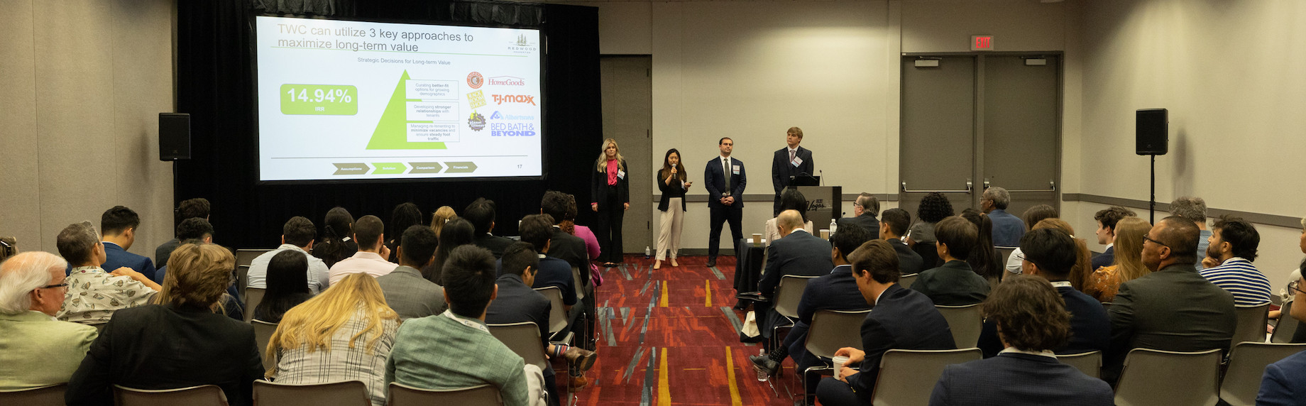 The top three teams in the case competition presented one last time, including The University of North Carolina at Chapel Hil