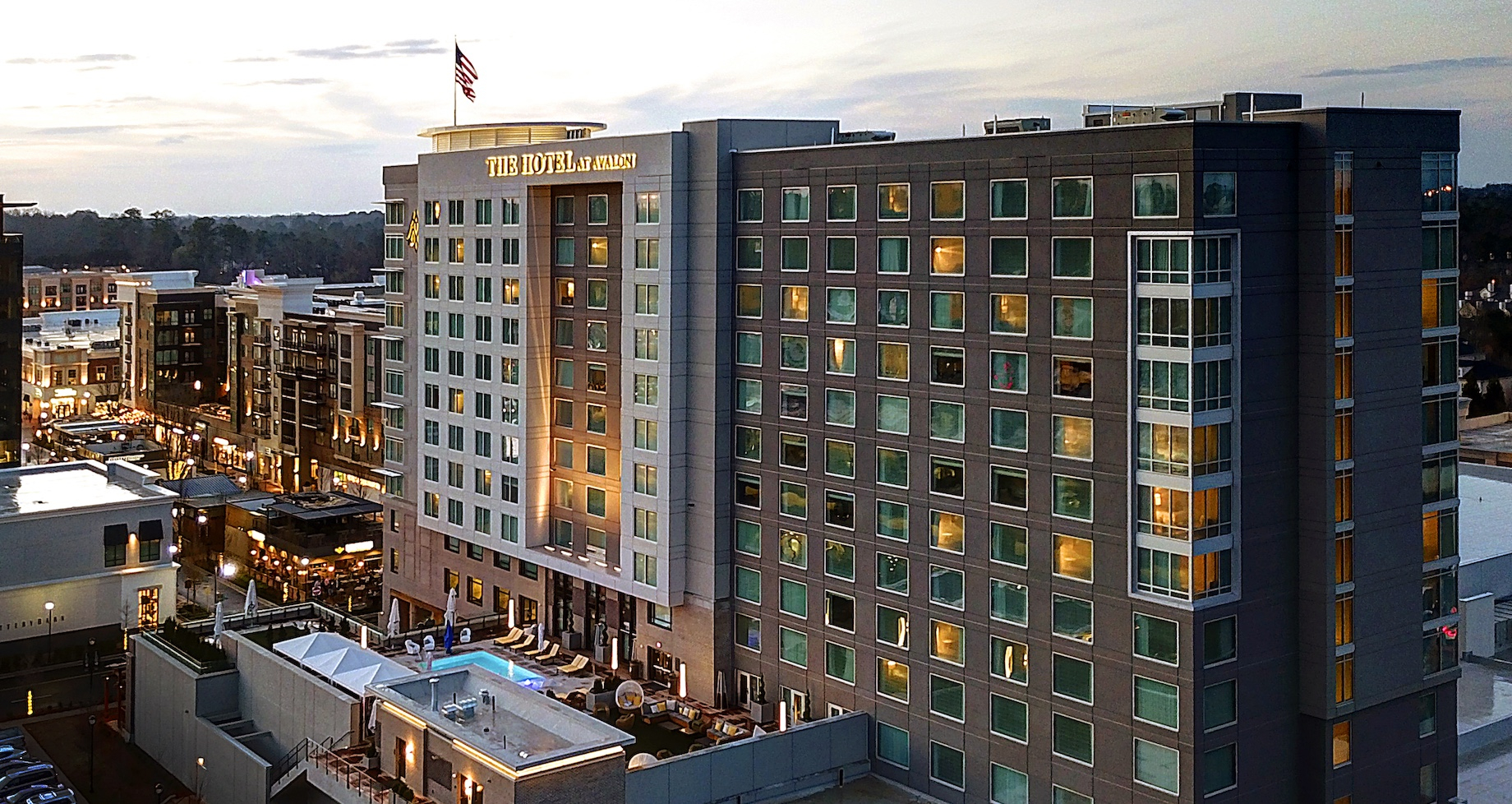 Staycations are among the trends bolstering occupancy at The Hotel Avalon in Alpharetta, Georgia, said North American Propert