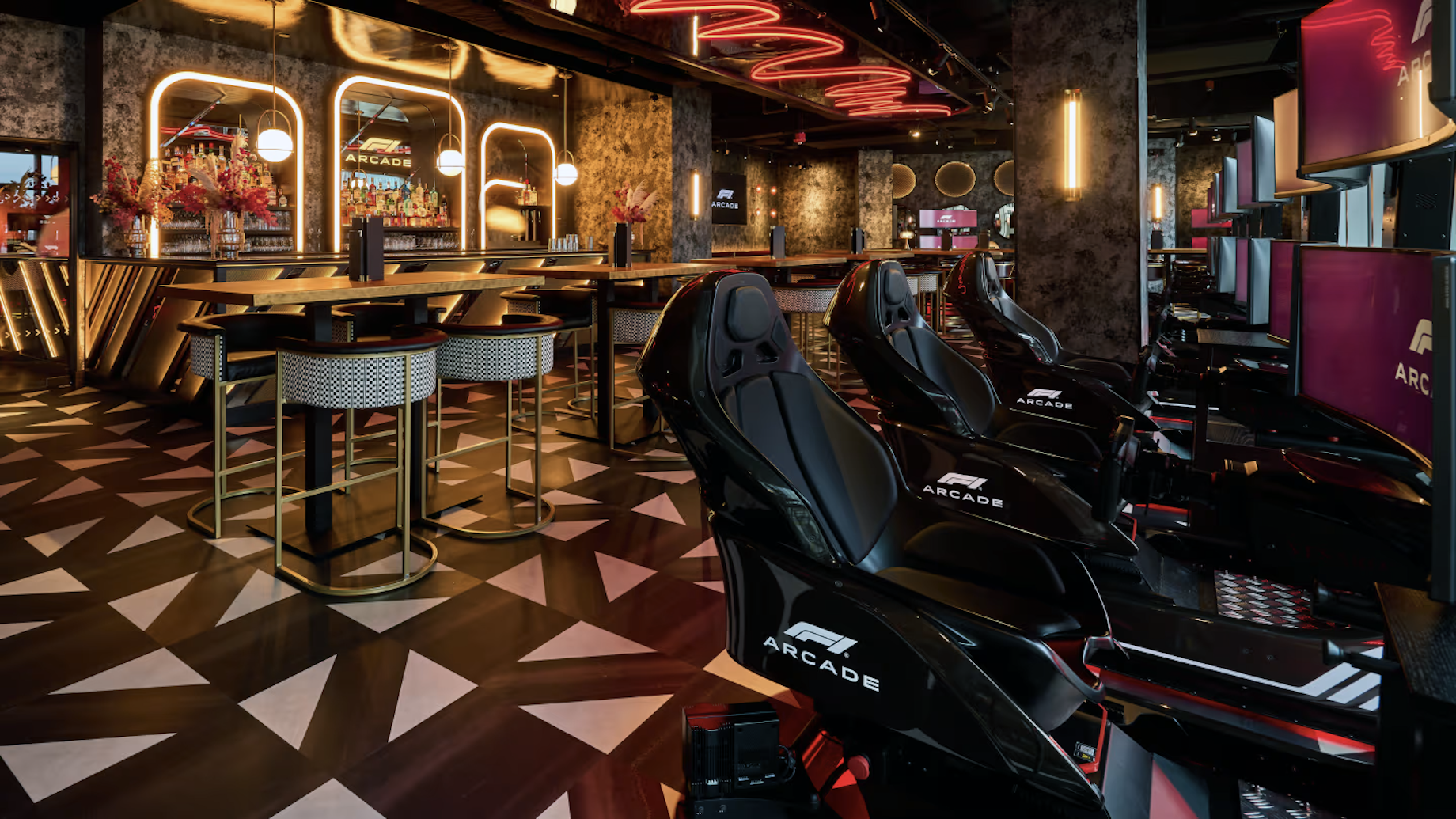 The first F1 Arcade in the U.S. opened in April at Boston’s Seaport.