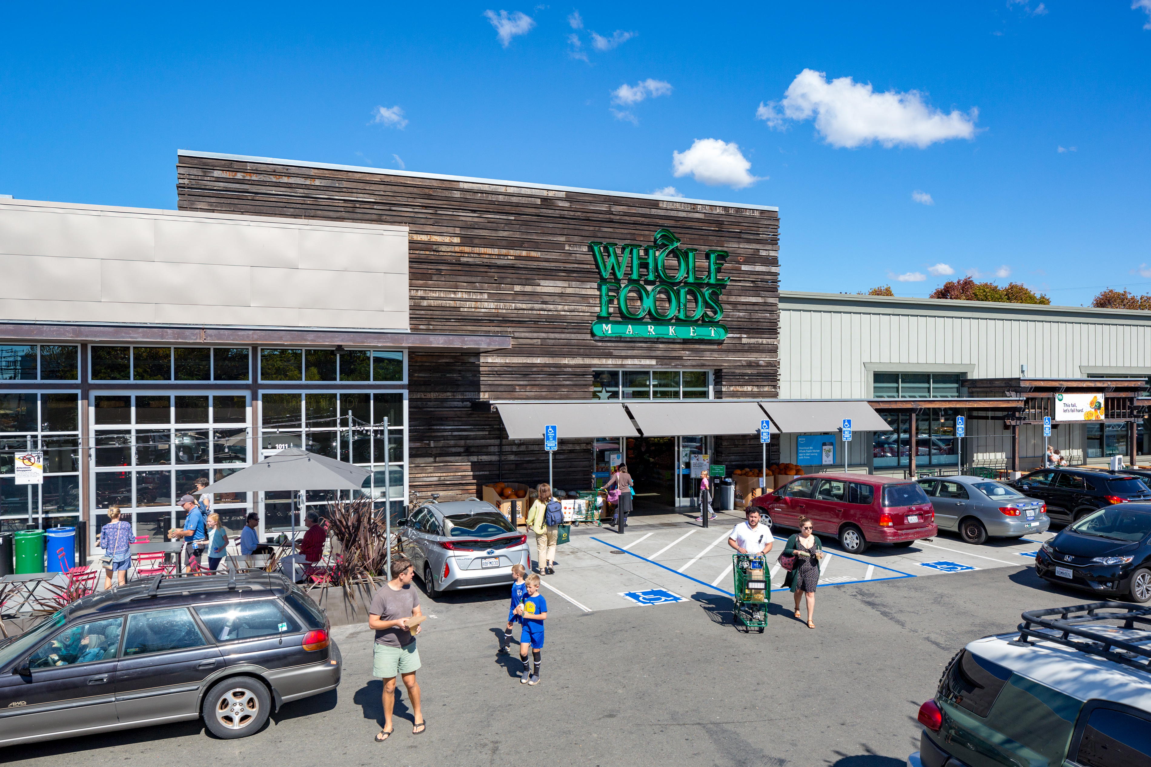 Gilman District. Pictured at top is Alamo Plaza Shopping Center. Photos courtesy of Edens