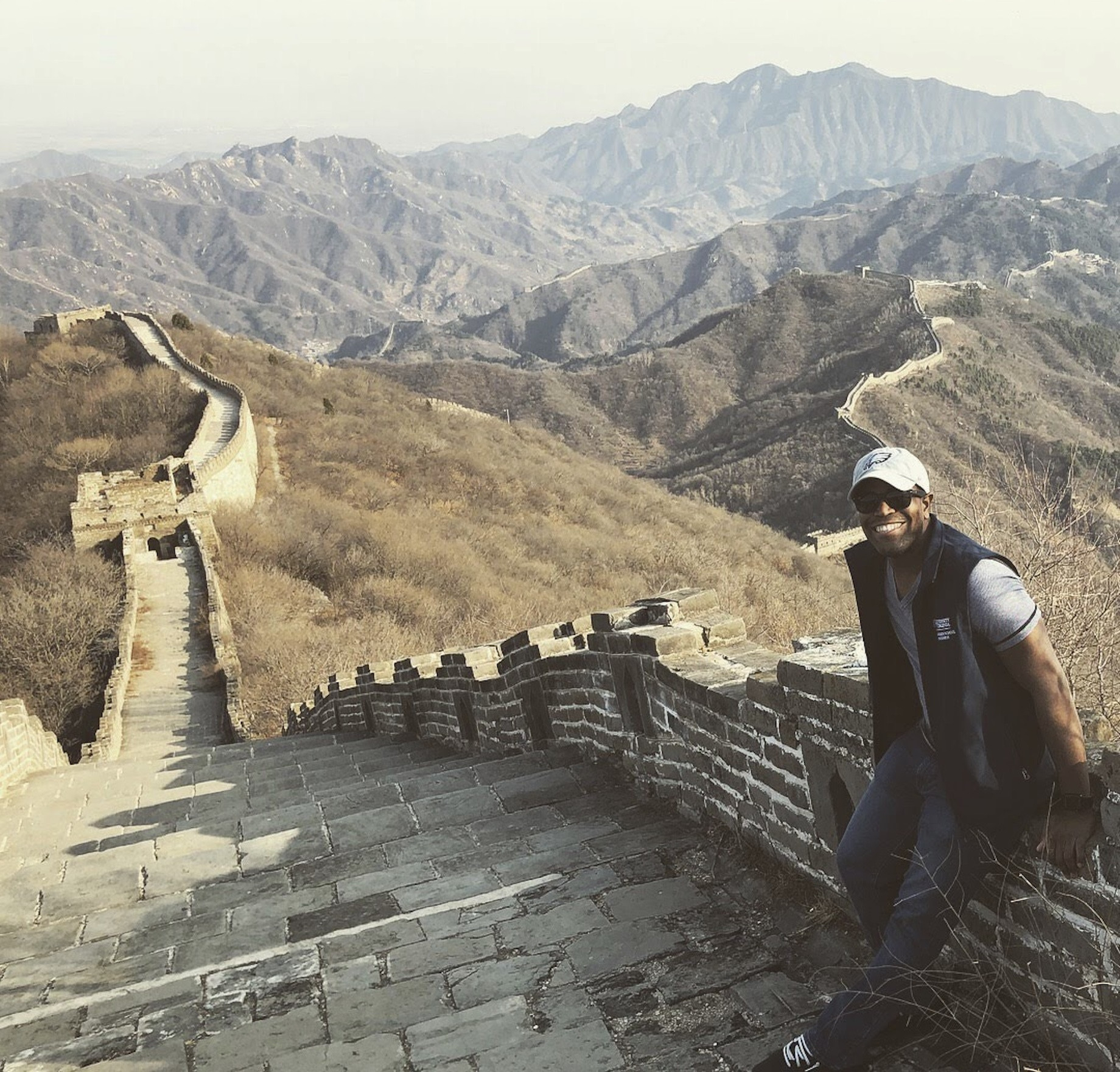 At the Great Wall of China, above, and at the Taj Mahal, at top