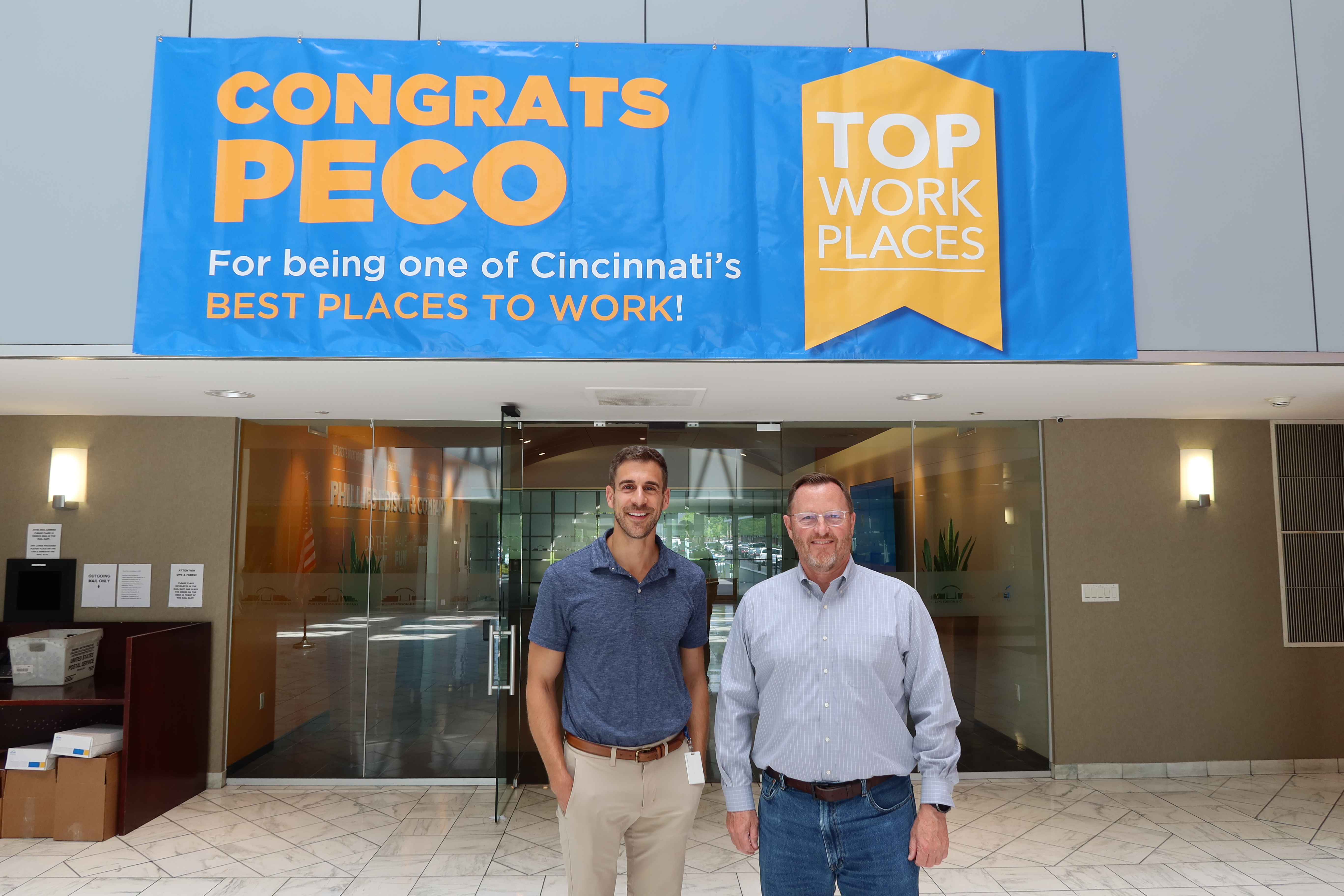 Brian Fanelli, left, and Keith Rummer at Phillips Edison headquarters in Cincinnati
