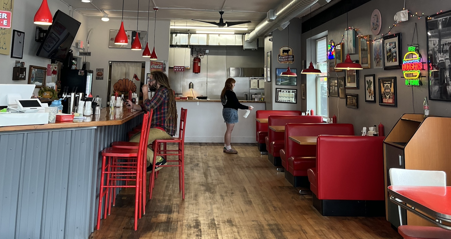 Bonn Rassavong and Peter Brown opened Doinks Burger Joint at customers’ insistence, and Rassavong wanted a smaller, comfy set
