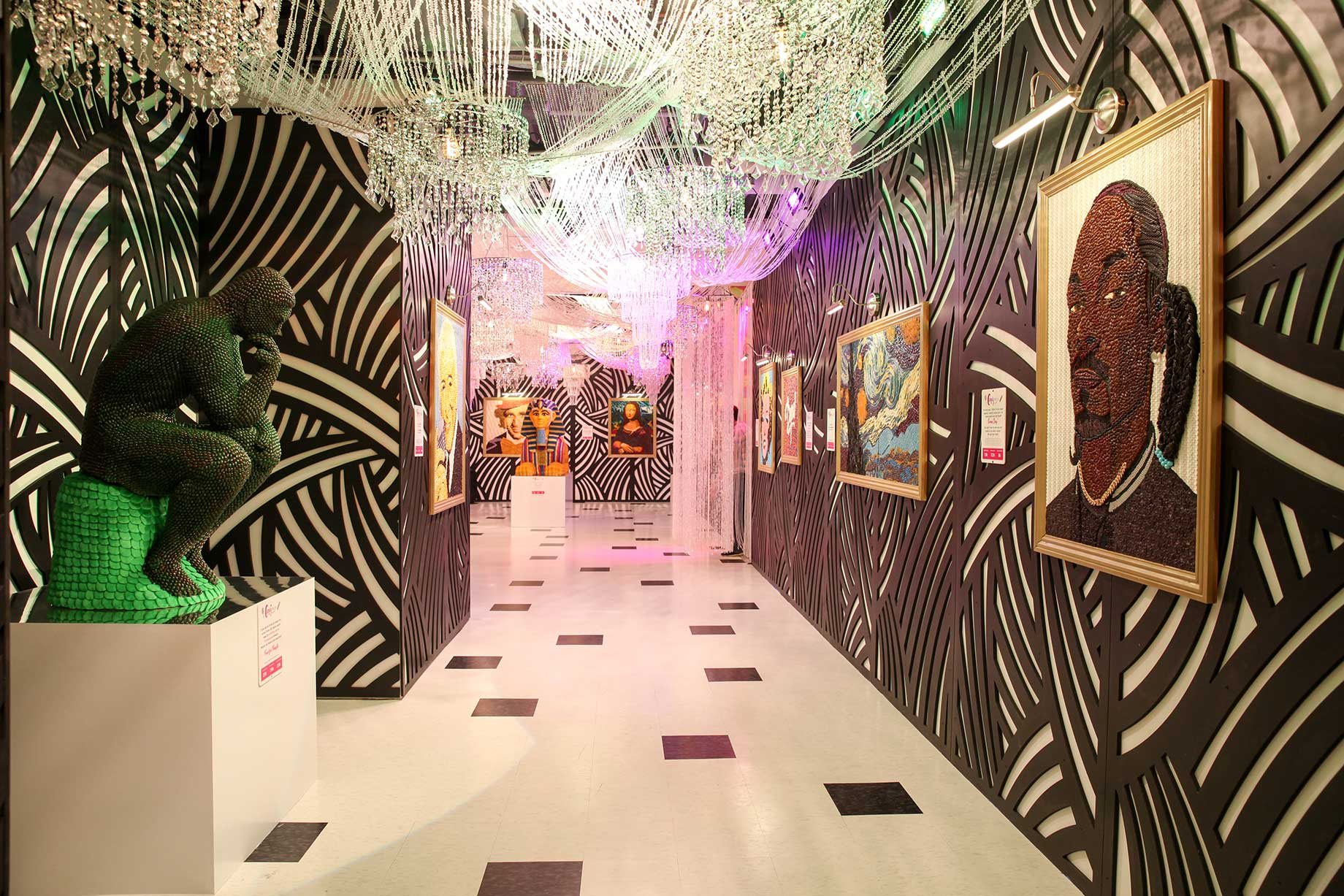 Visitors are invited to touch — and to eat — the artworks
