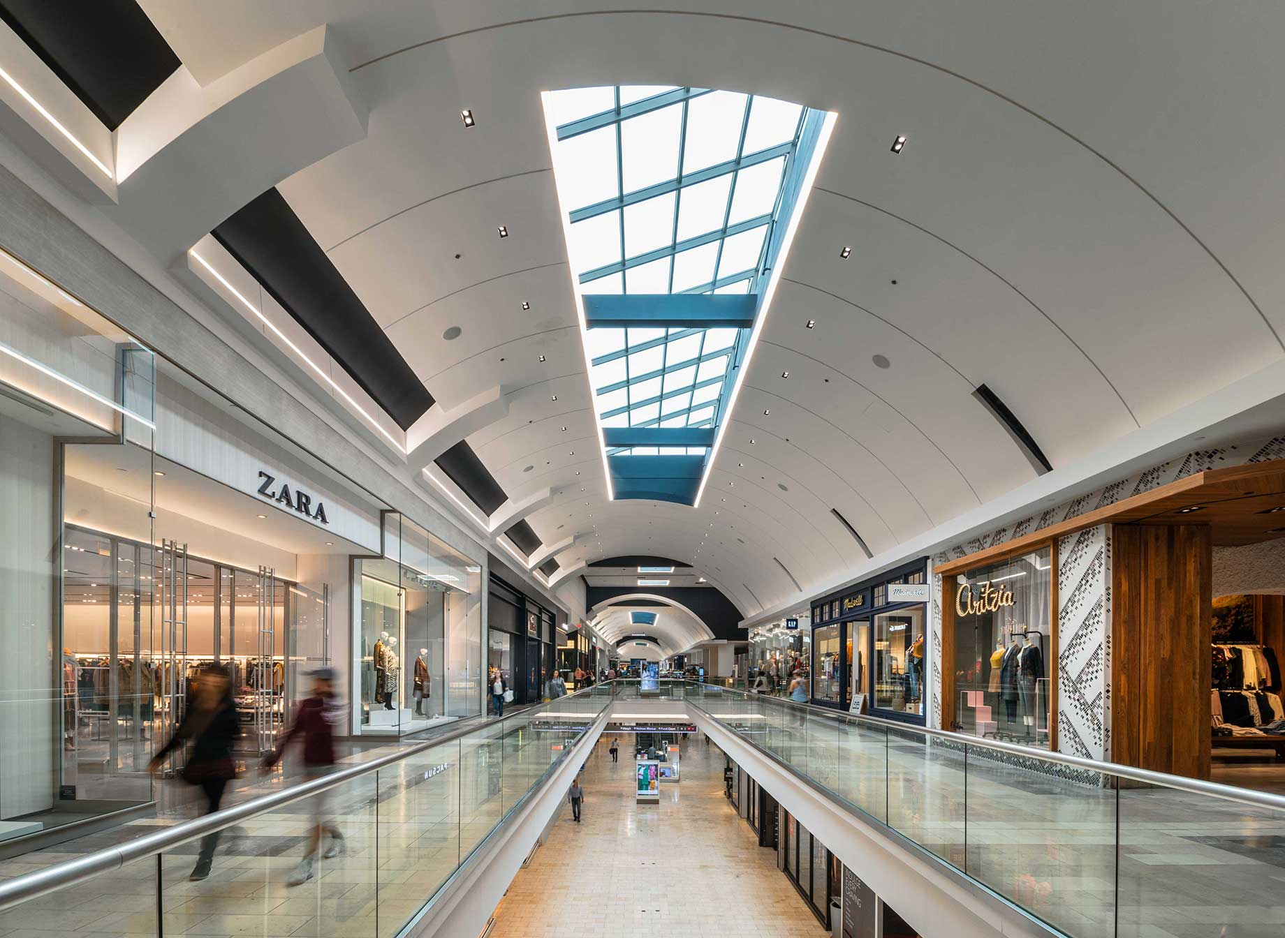 The mall's interior has been completely redone