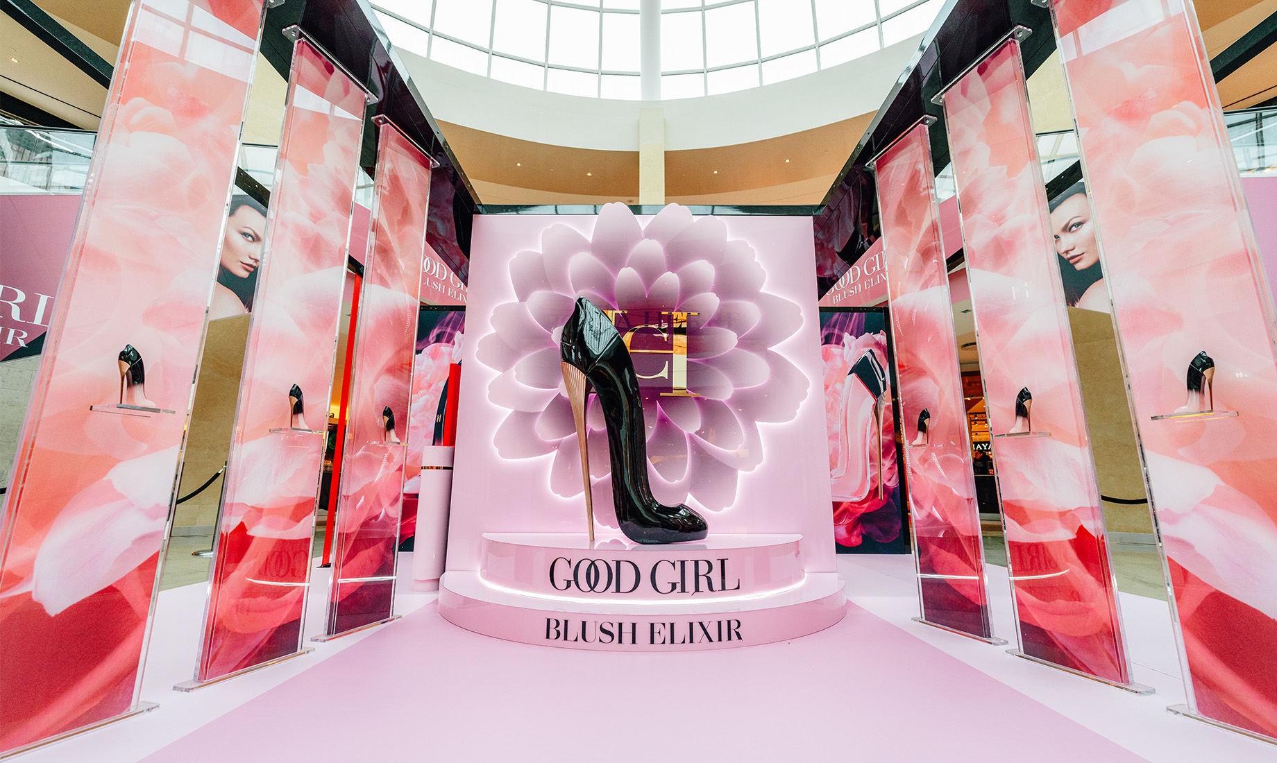 The Carolina Herrera activation at Square One Shopping Centre in Mississauga, Ontario