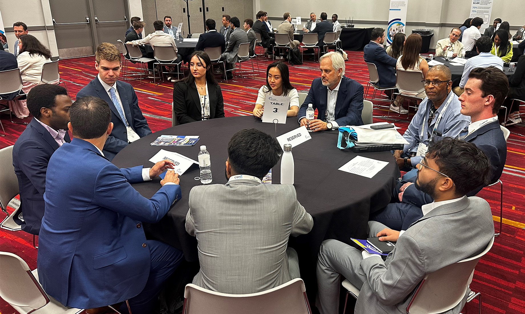 Crombie talked with students at an ICSC LAS VEGAS roundtable event in 2024.