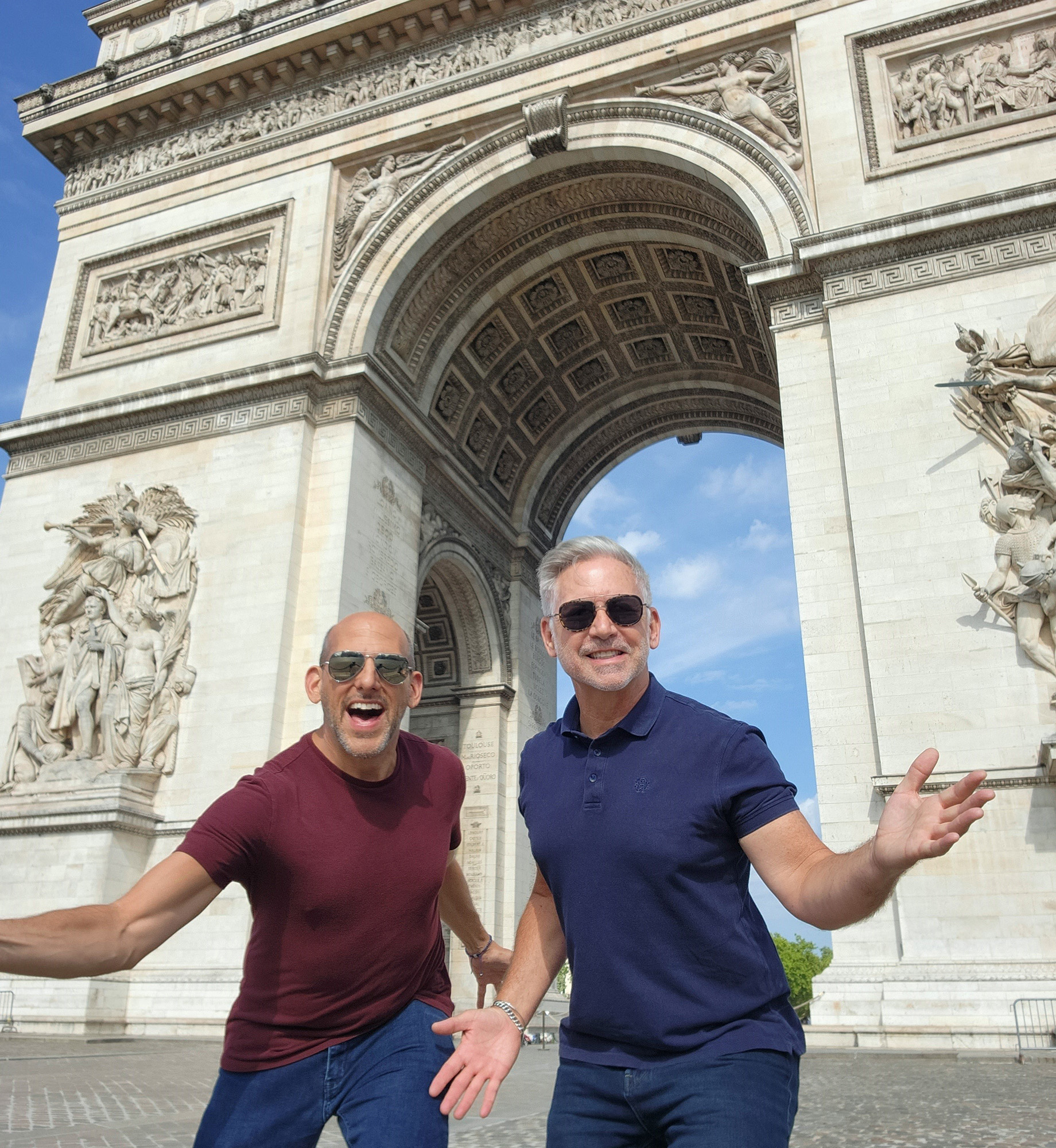 Ingraham and his husband, Brad, visiting the Champs-Élysées in Paris.