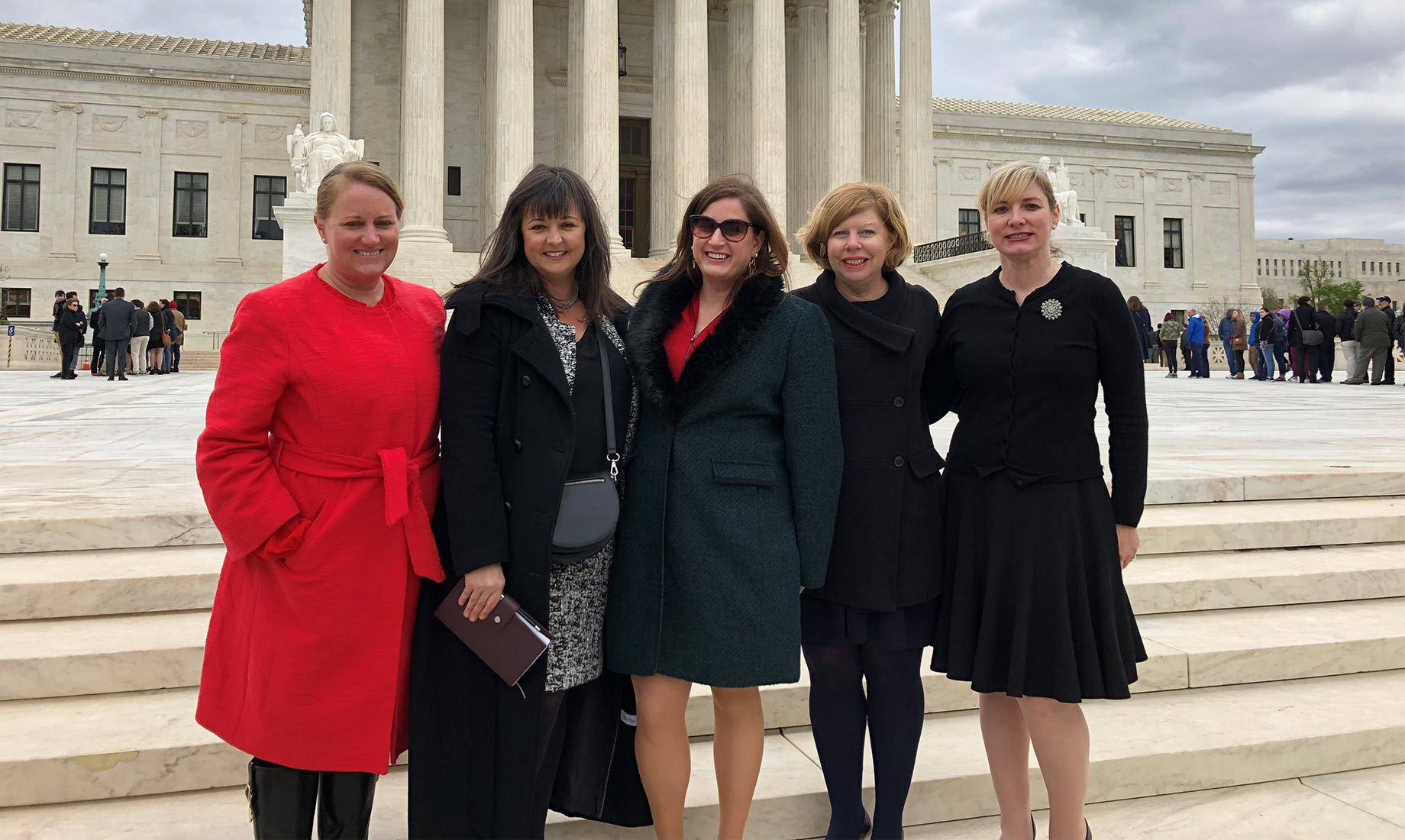 The Supreme Court heard oral arguments in South Dakota v. Wayfair on April 17, 2018. Laird attended with, from left, ICSC’s S