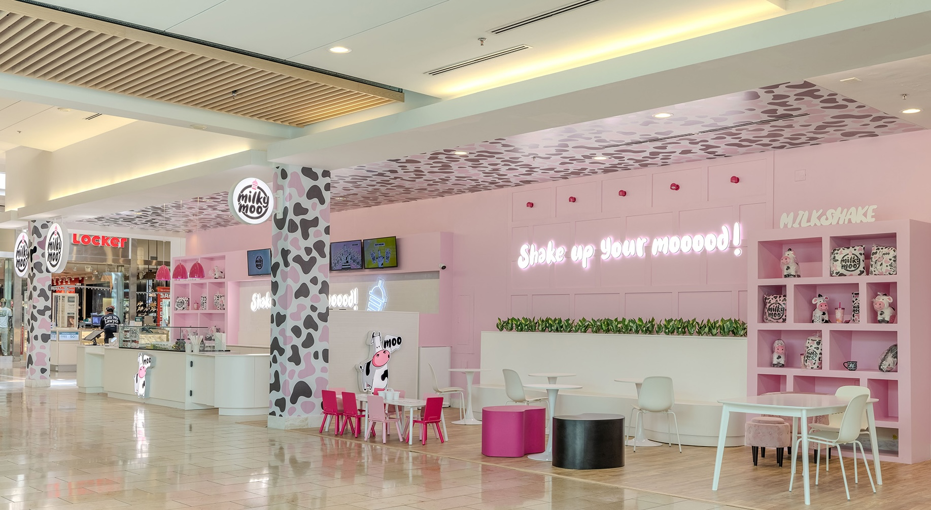 Milky Moo at Pacific Retail Capital Partners’ Broward Mall in Plantation, Florida, reimagined a vacant space as a visually ex