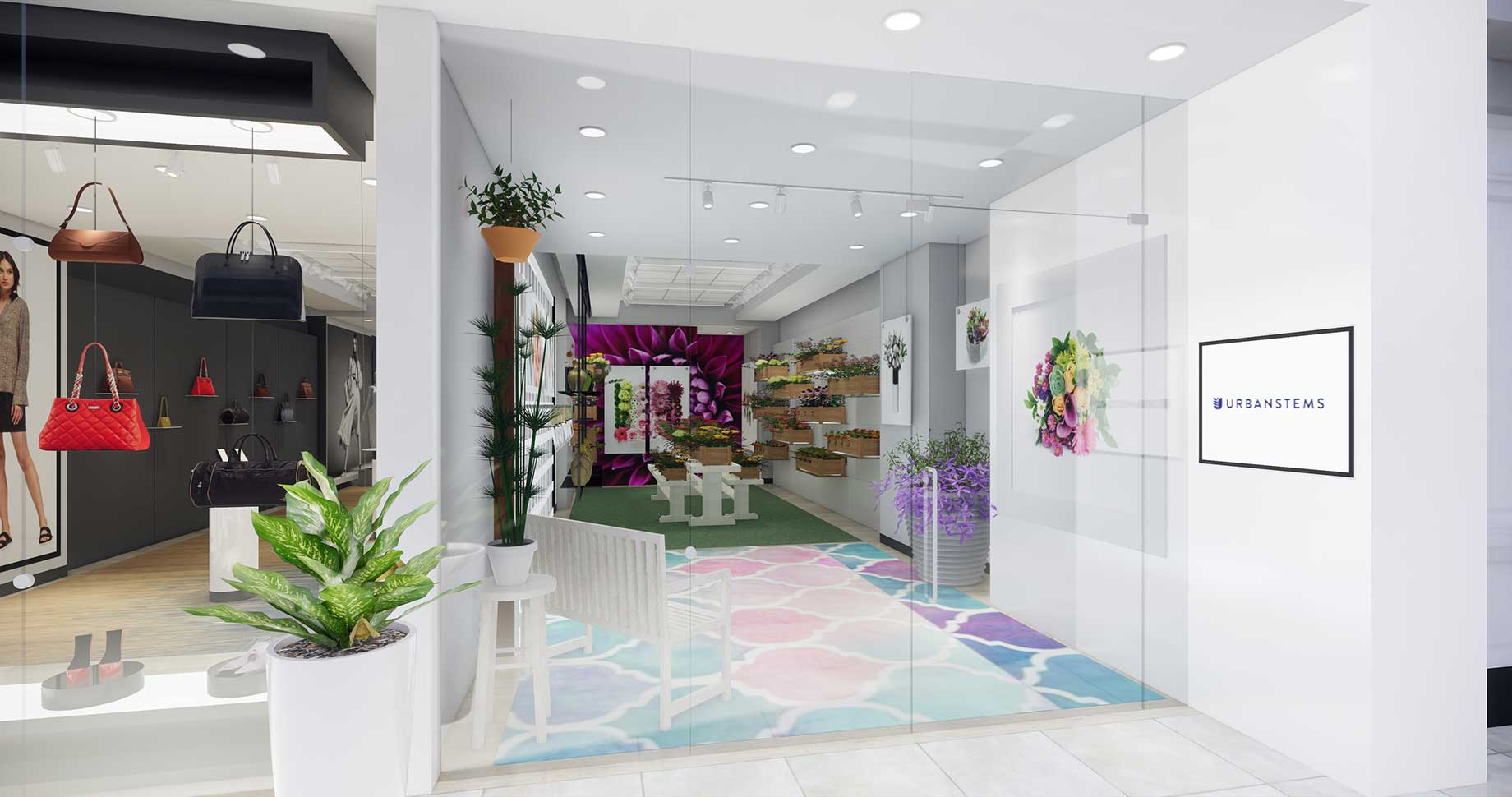 A physical store allows Urban Stems' customers to smell the flowers