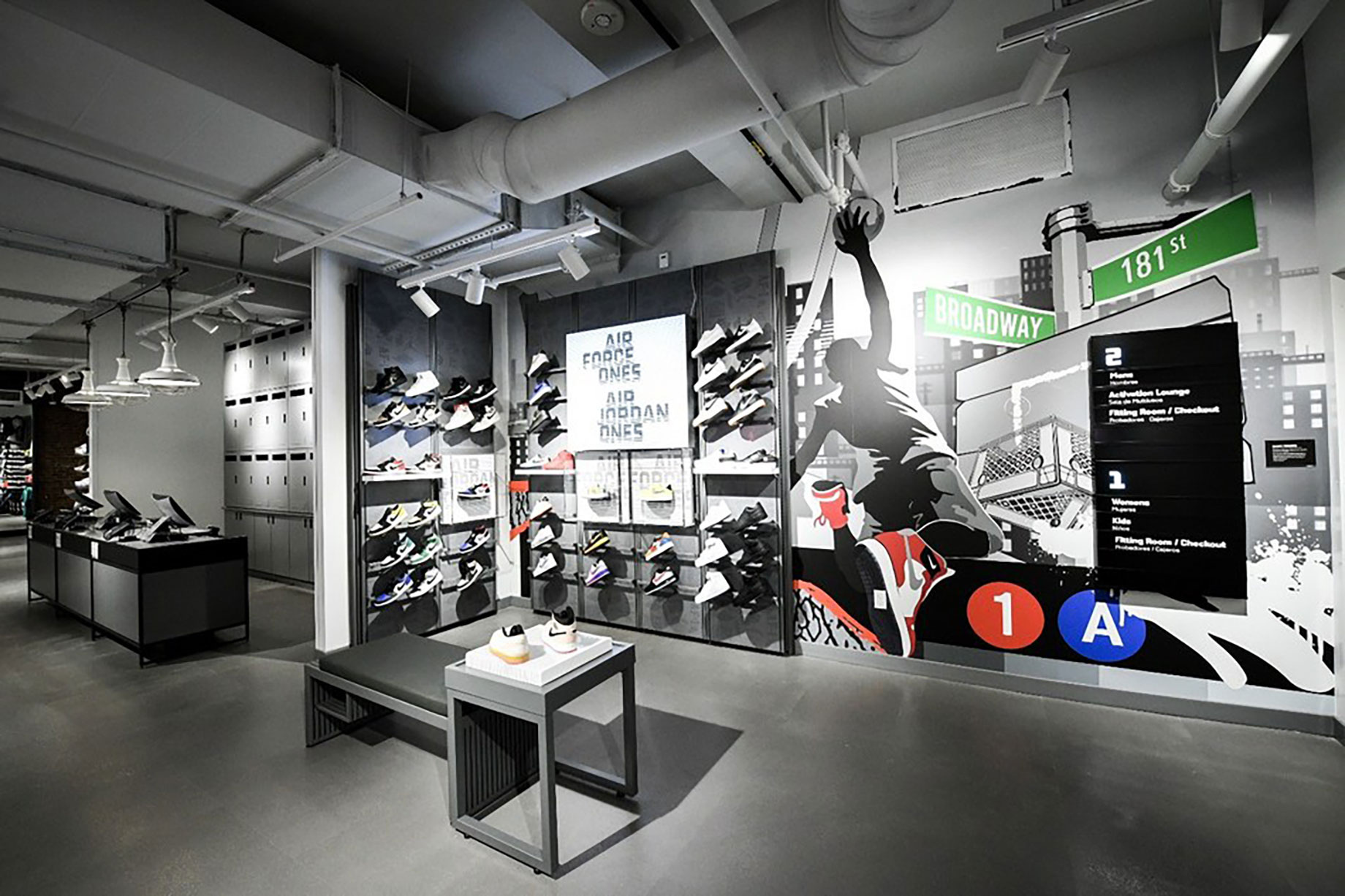 The stores are roughly 9,000 square feet — four times larger than Foot Locker's mall spaces