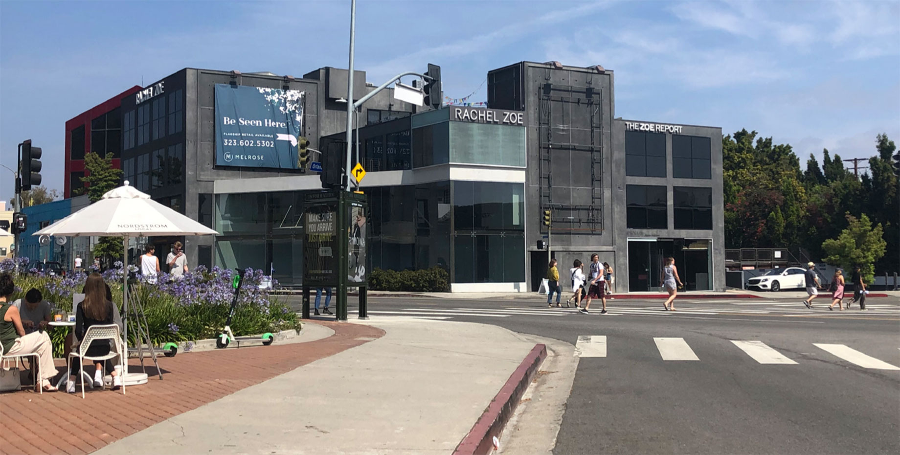 One of two buildings on tony Melrose Avenue, in West Hollywood, Calif., that fetched $35 million
