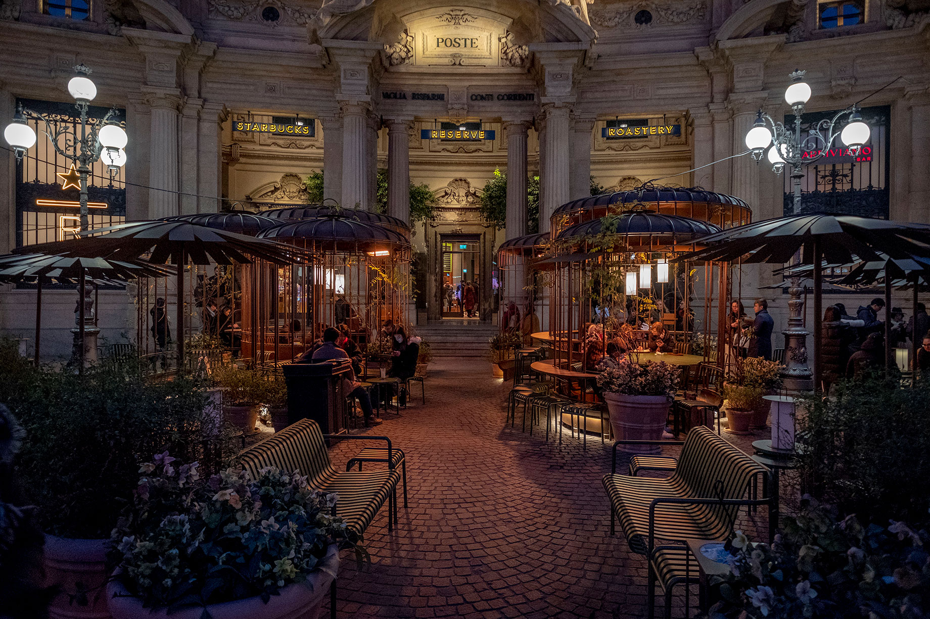 Starbucks operates several formats, including the upscale Starbucks Roastery cafés