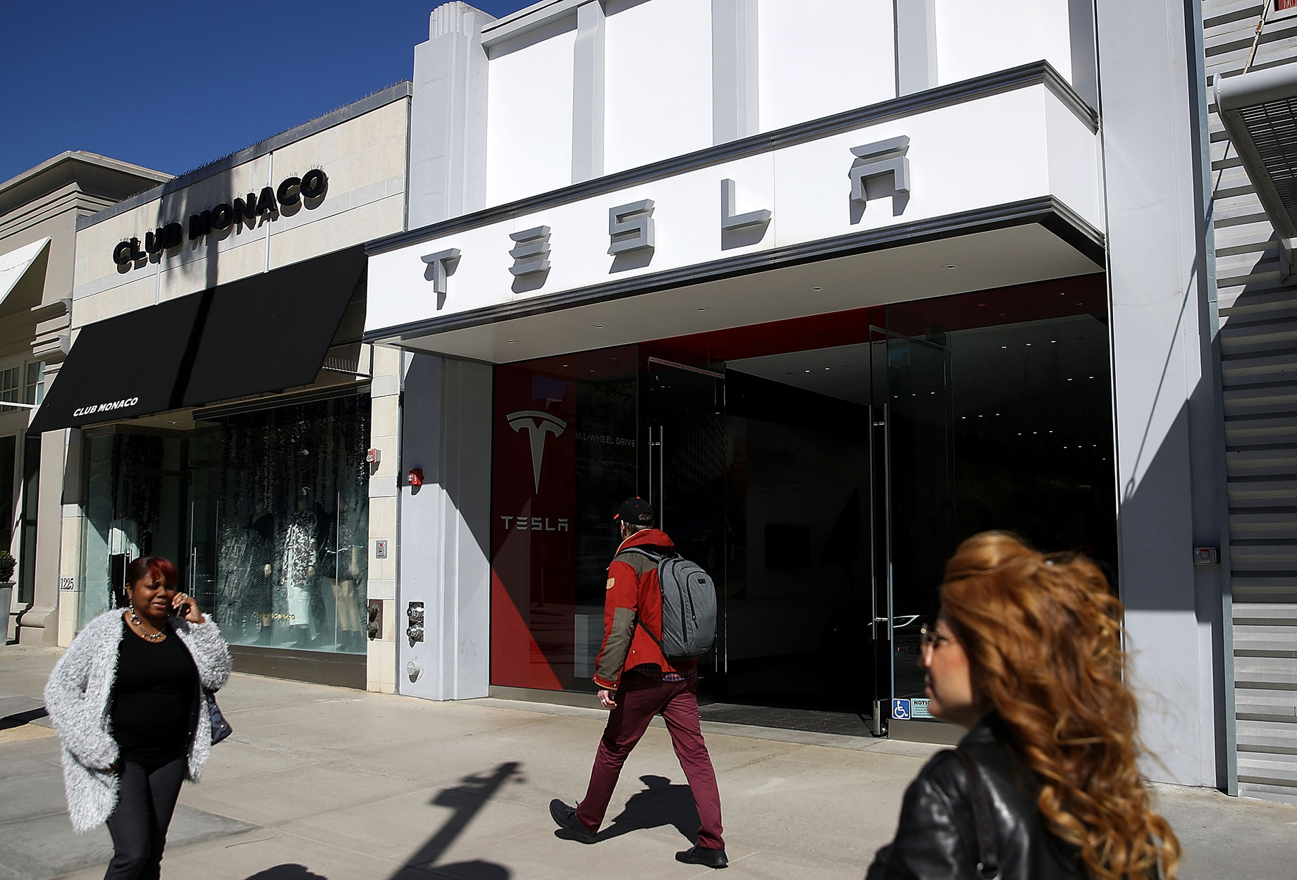 Many of Tesla's stores can be found in shopping centers