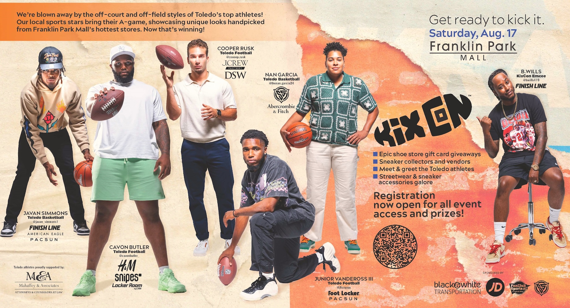 A Toledo City Paper advertorial promoting Franklin Park Mall’s KixCon sneaker and streetwear trade show featured NIL athletes
