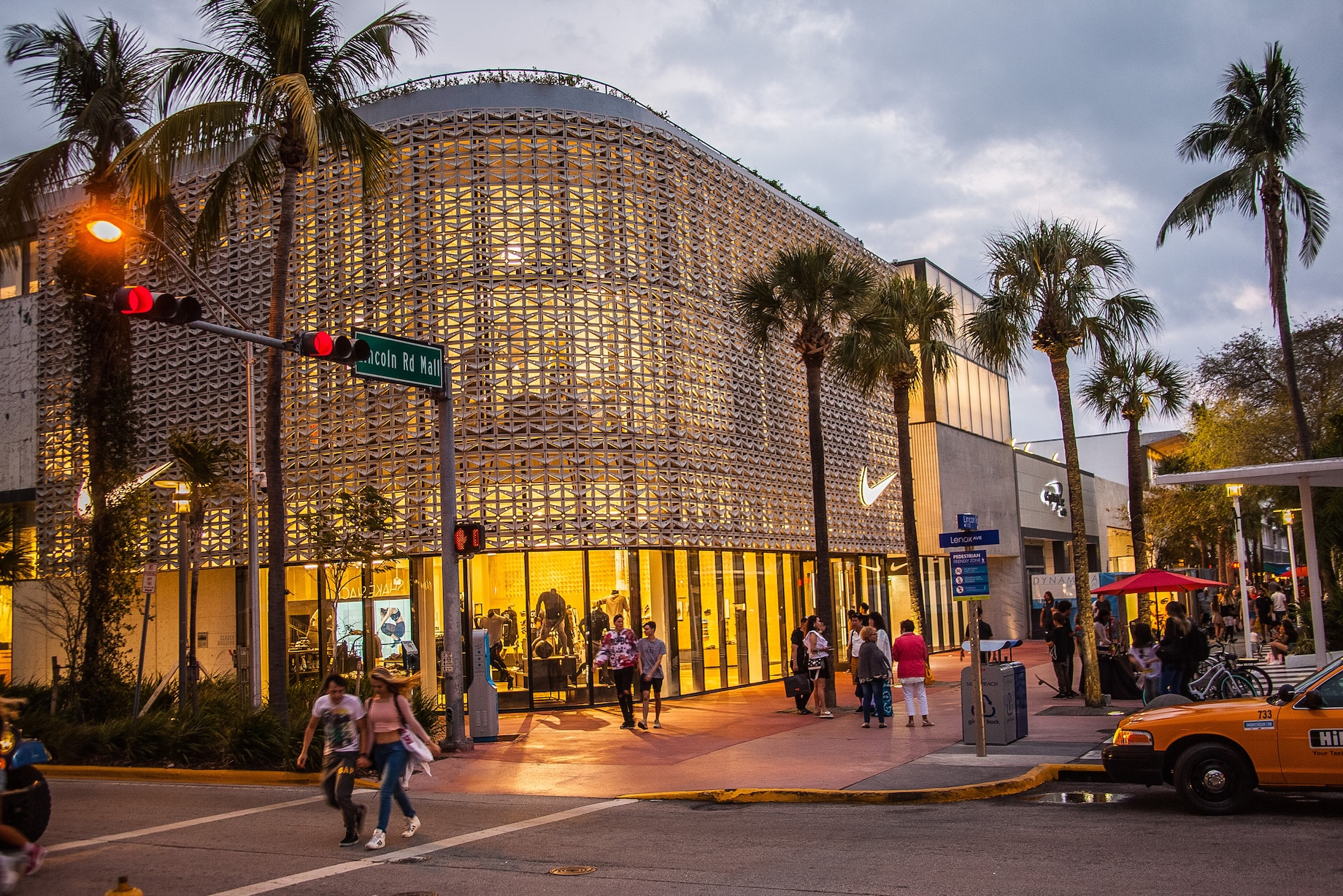 The eight-block-long Lincoln Road pedestrian mall, designed by art deco architect Morris Lapidus, features more than 200 shop
