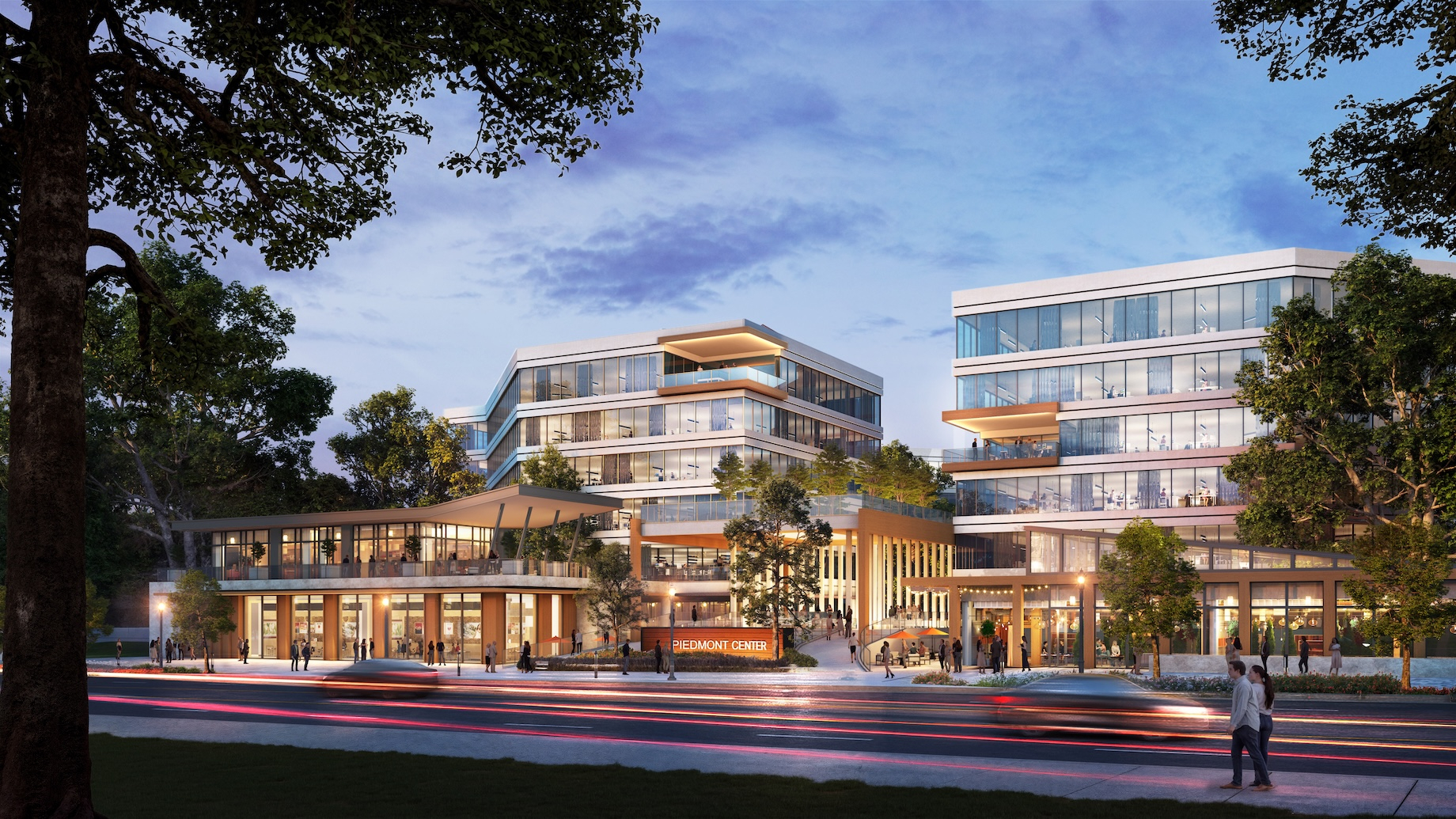 The revamped Piedmont Center will include a street-level retail and dining corridor.