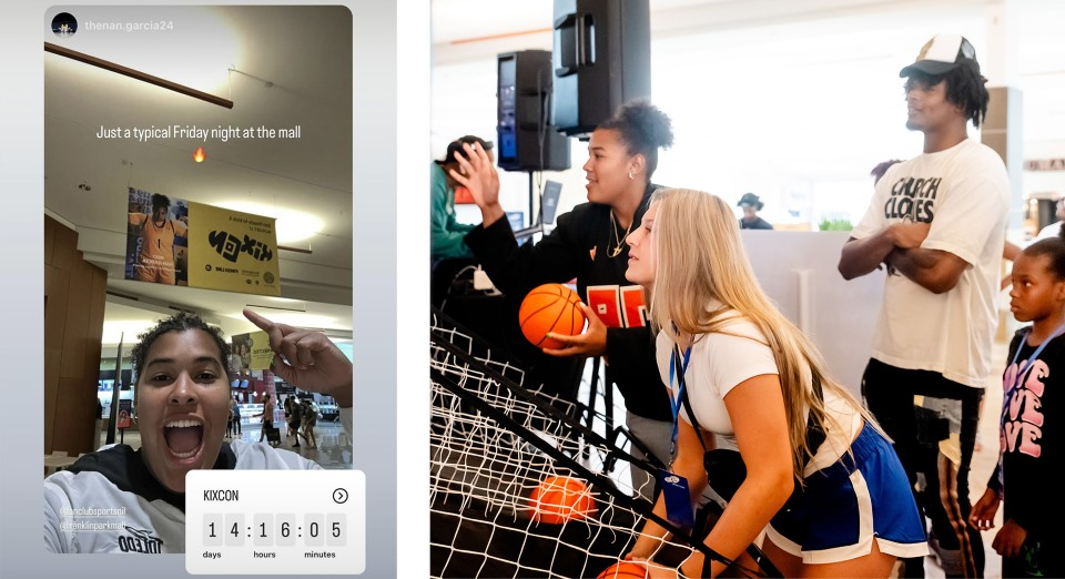 The University of Toldeo basketball player Nan Garcia used social media to promote her appearance at the mall’s KixCon sneake