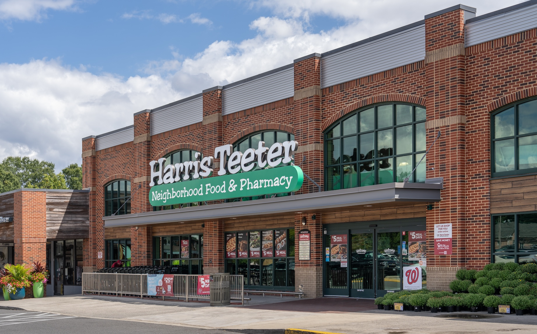 A Harris Teeter grocery store anchors Barcroft Plaza in Falls Church, Virginia, one of five open-air centers Bain Capital and