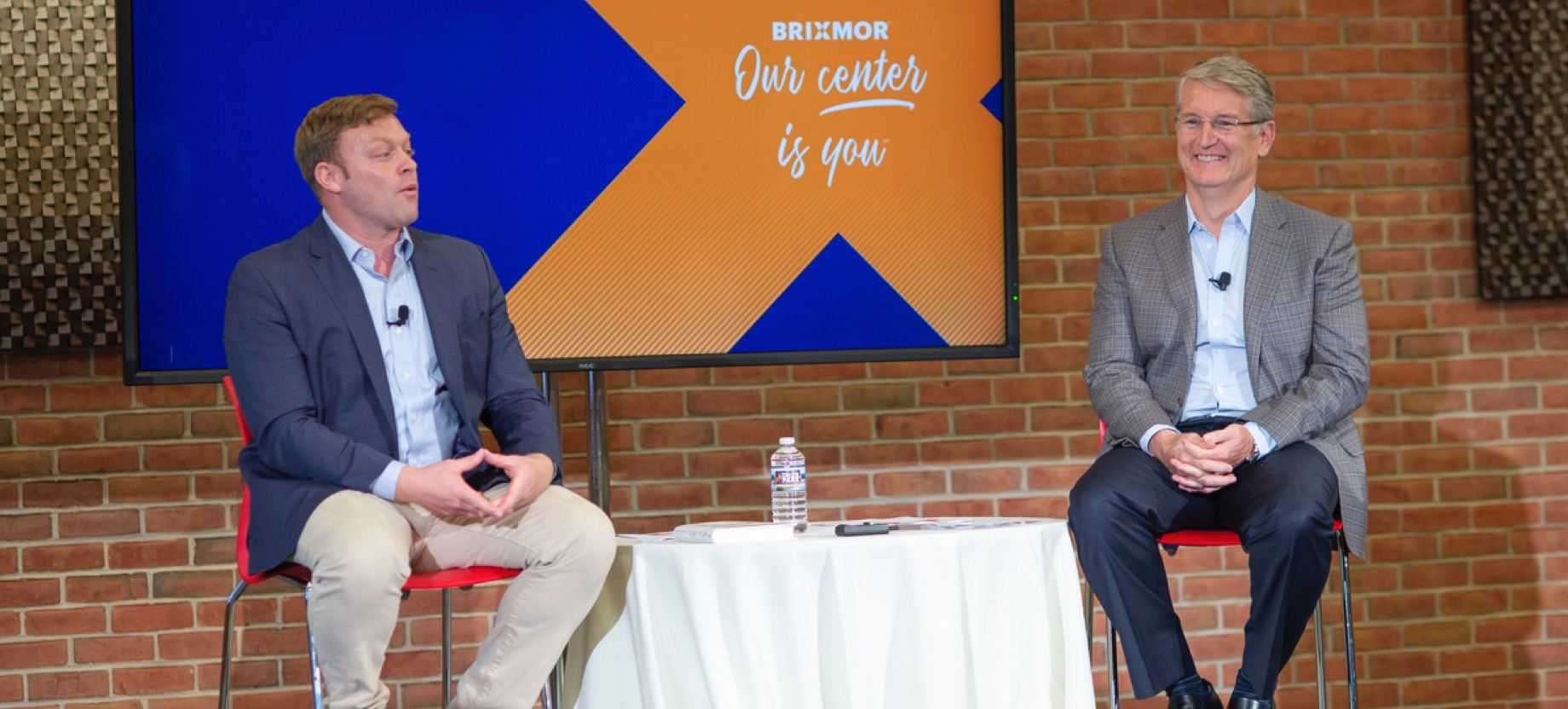 Taylor with author David Silverman at Brixmor’s Big Brain Day in 2019