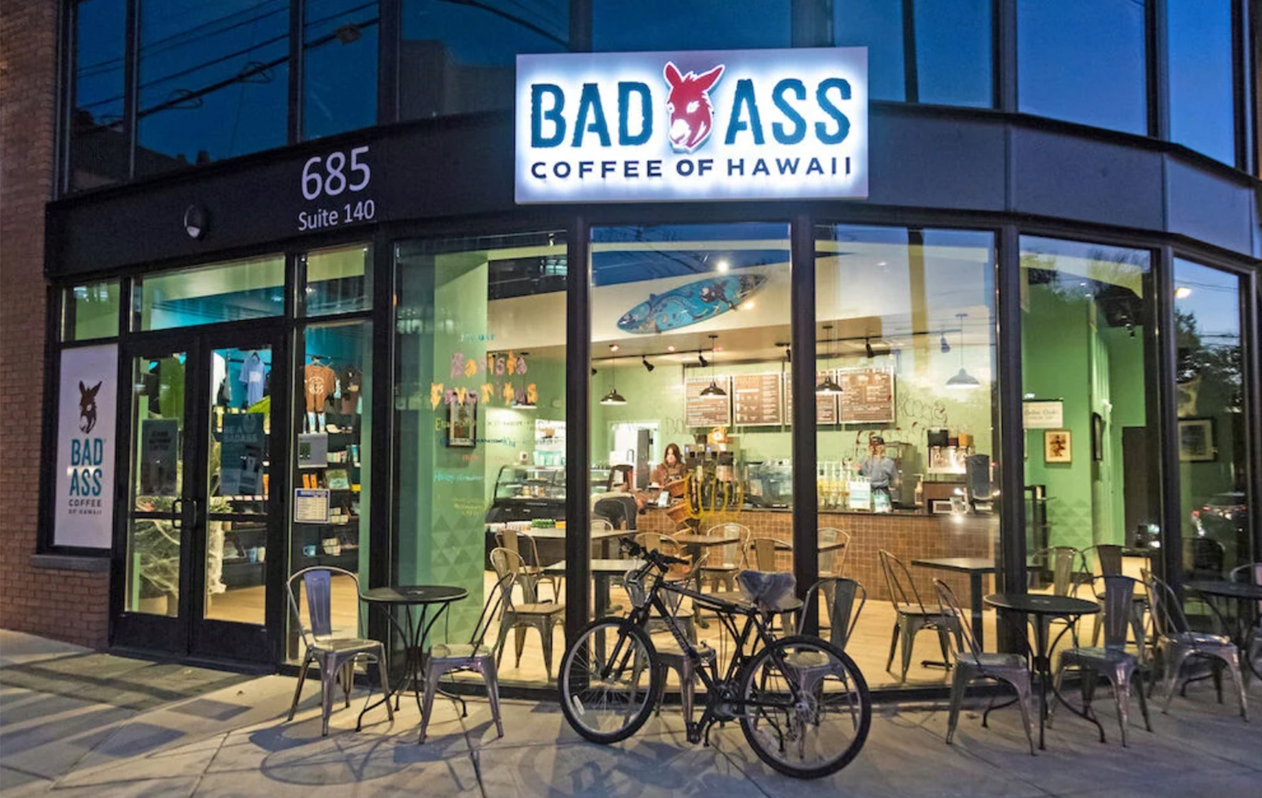 Bad Ass Coffee of Hawaii operates nearly 50 franchised shops in the U.S.