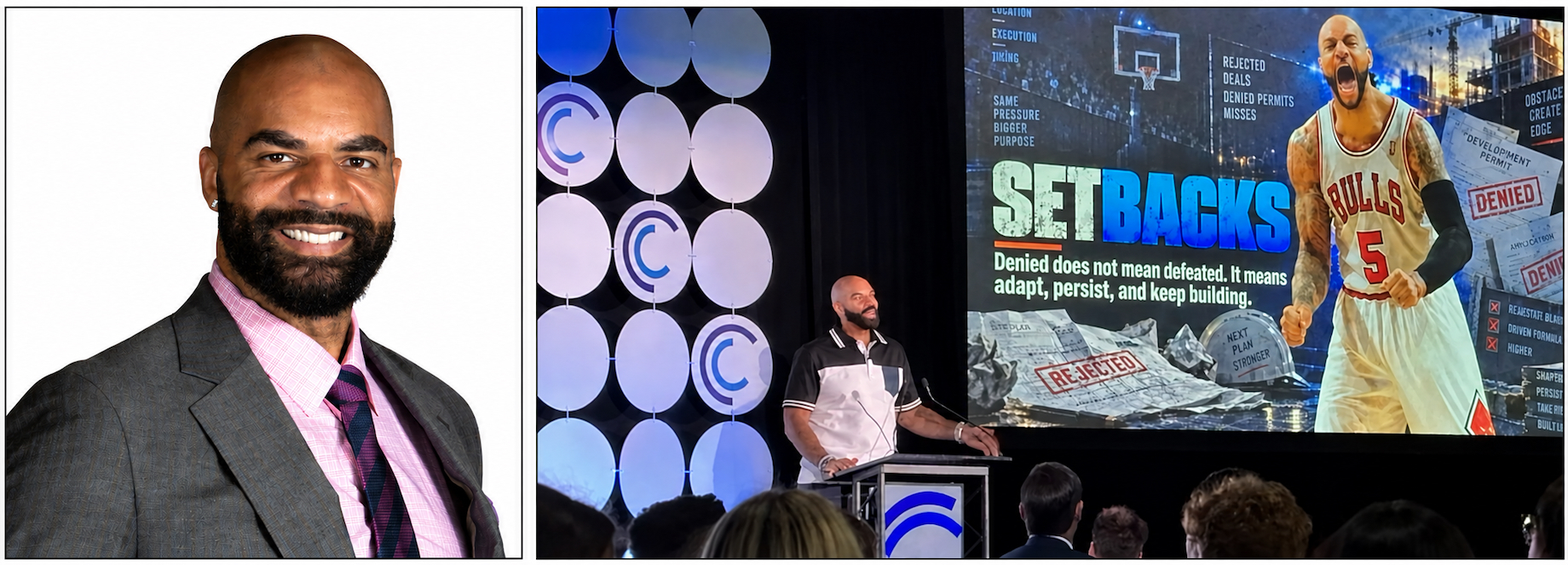 Former NBA star Carlos Boozer delivered a keynote speech on Oct. 20 at ICSC@SOUTHEAST