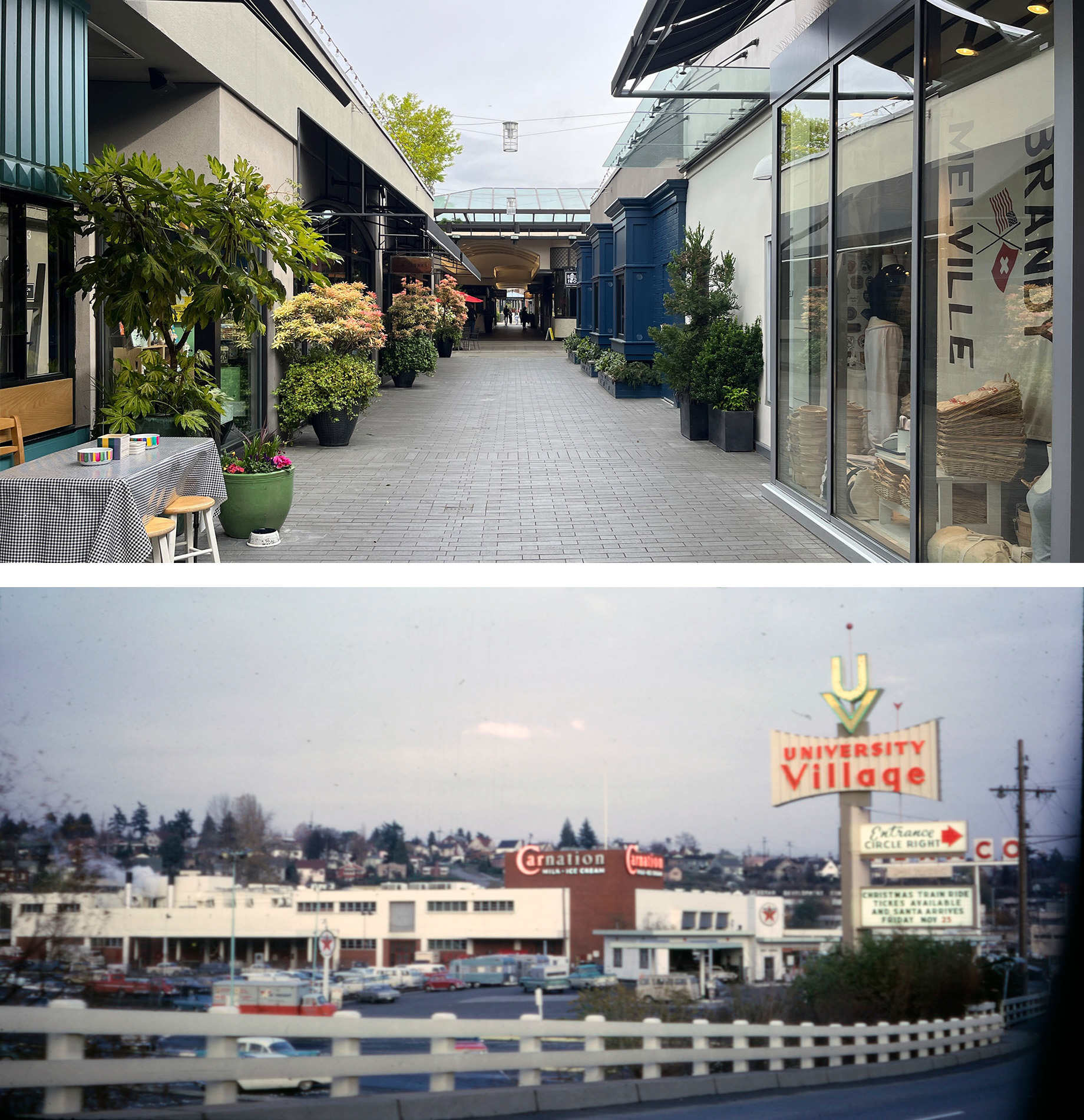 Located near the University of Washington, Seattle’s University Village opened in the 1950s and has grown to nearly 600,000 s