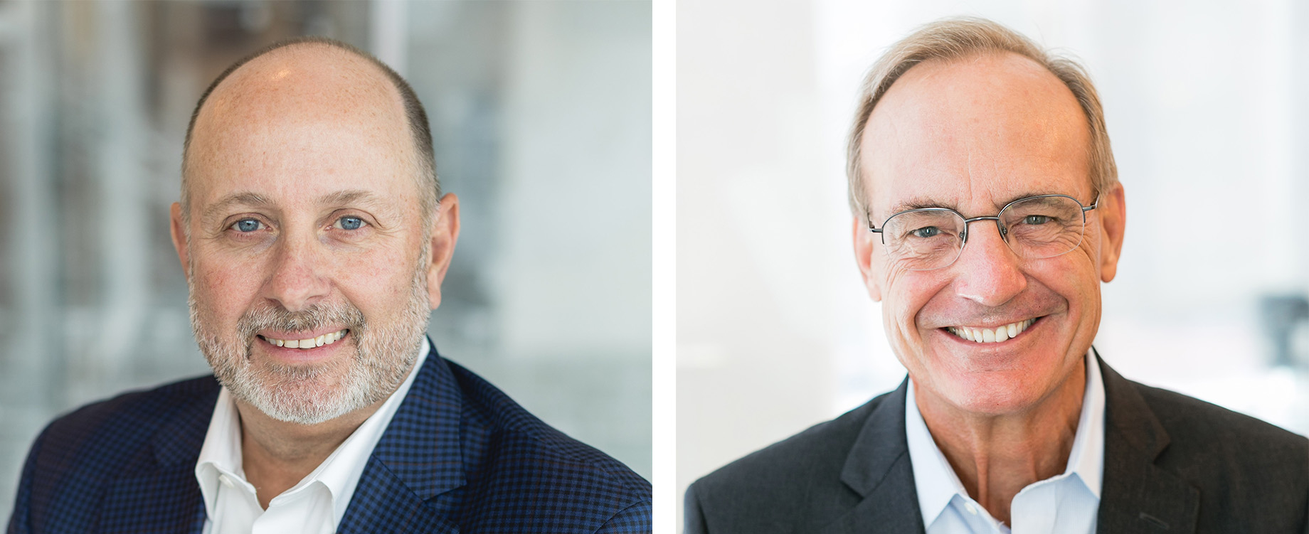 Kevin Verdi, at left, will step up to replace retiring president and CEO Jeffrey Kanne at National Real Estate Advisors.