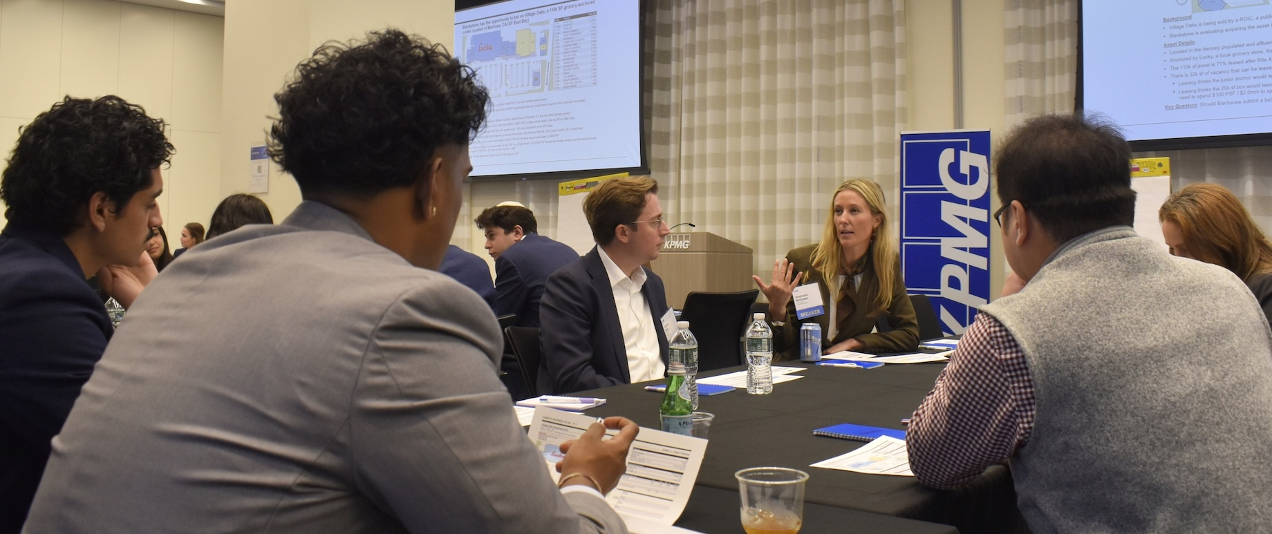 Blackstone managing director of real estate Stephanie McGowan leads an Anatomy of a Retail Real Estate Deal roundtable discus