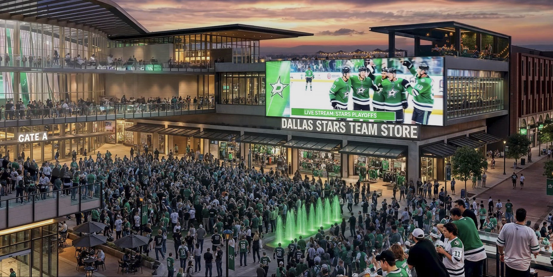 The Dallas Stars’ proposed $1 billion arena would anchor a $2 billion retail, restaurant and entertainment district.