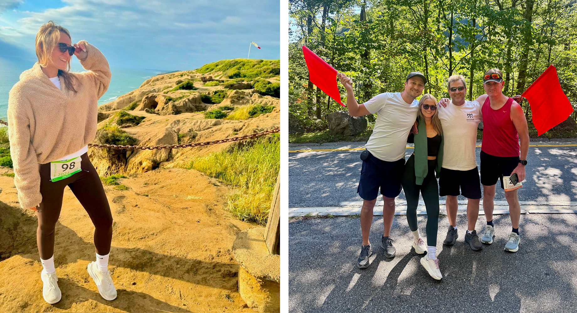 Dubuc ran her first Ragnar in San Diego in April 2024, pictured at left, and her second in New Hampshire’s White Mountains in