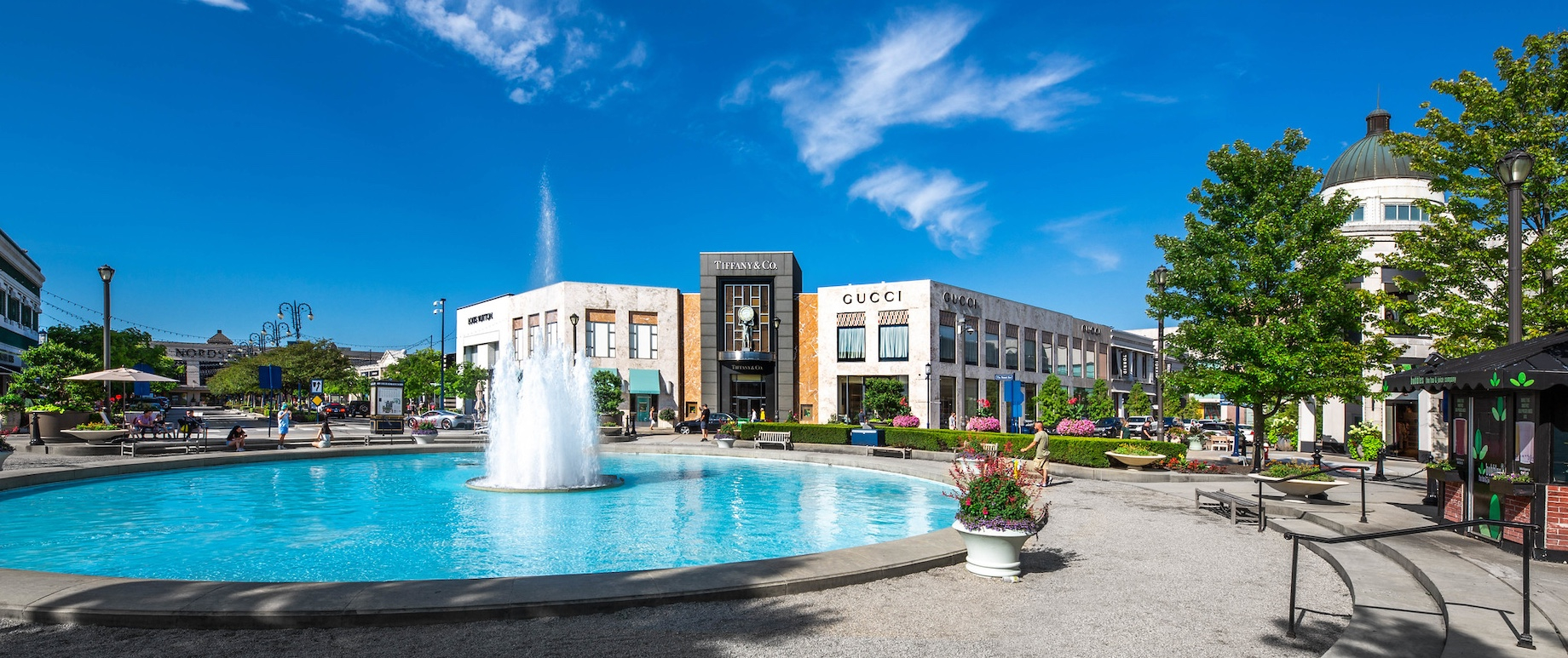 Easton Town Center has created a Fashion District as it celebrates its 25th anniversary. The property’s central fountain will