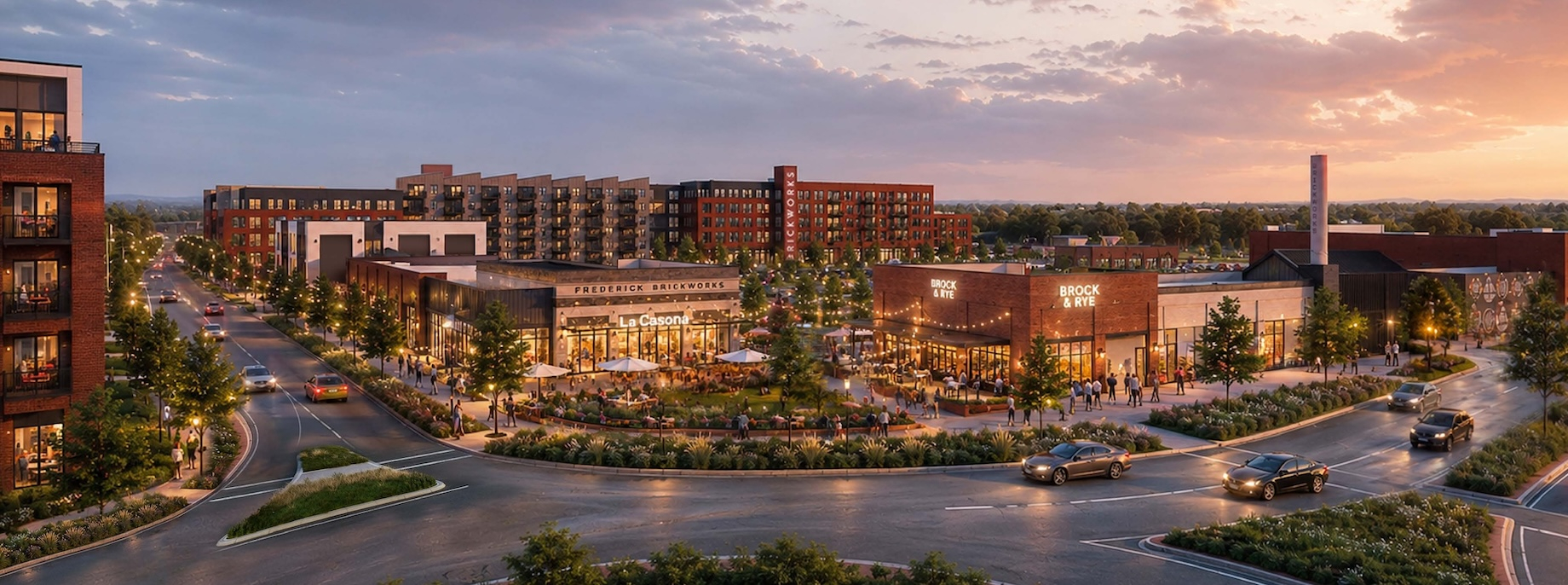 The Frederick Brickworks mixed-use project will offer 100,000 square feet of retail.