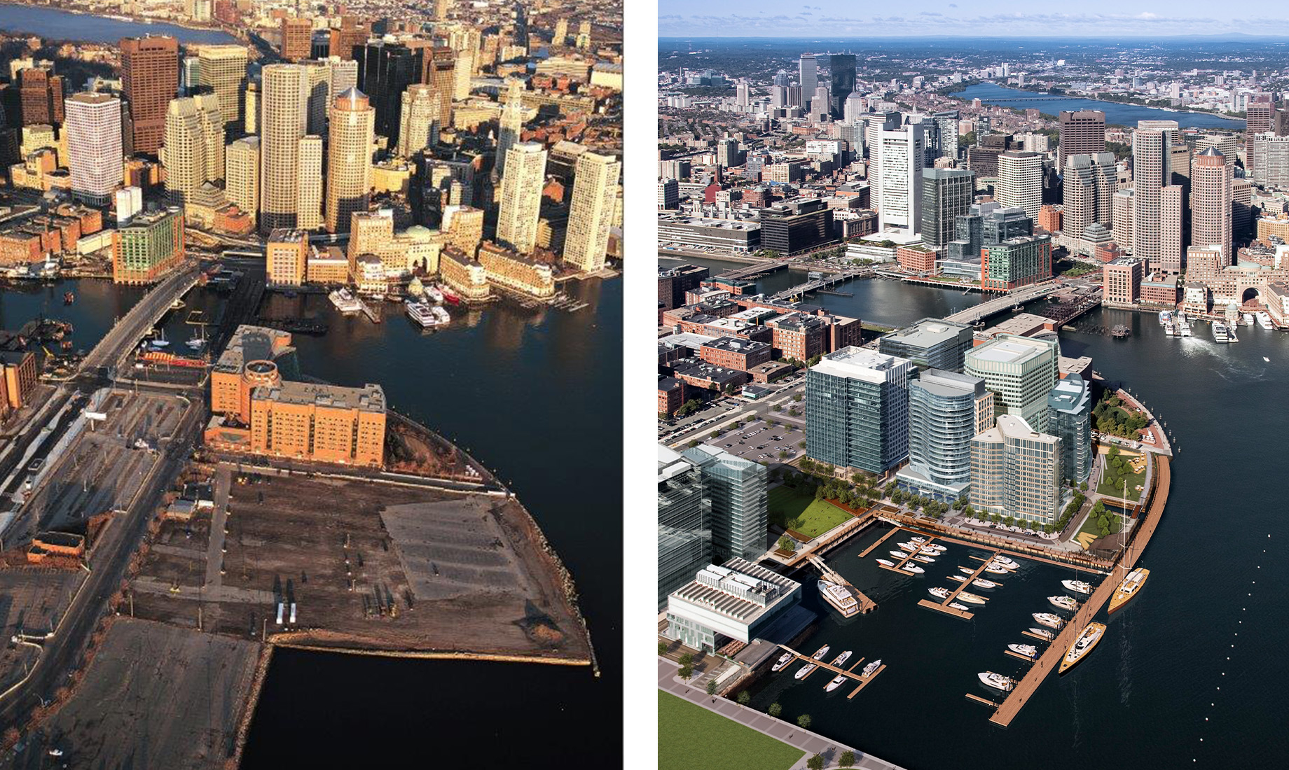 Fan Pier before and after