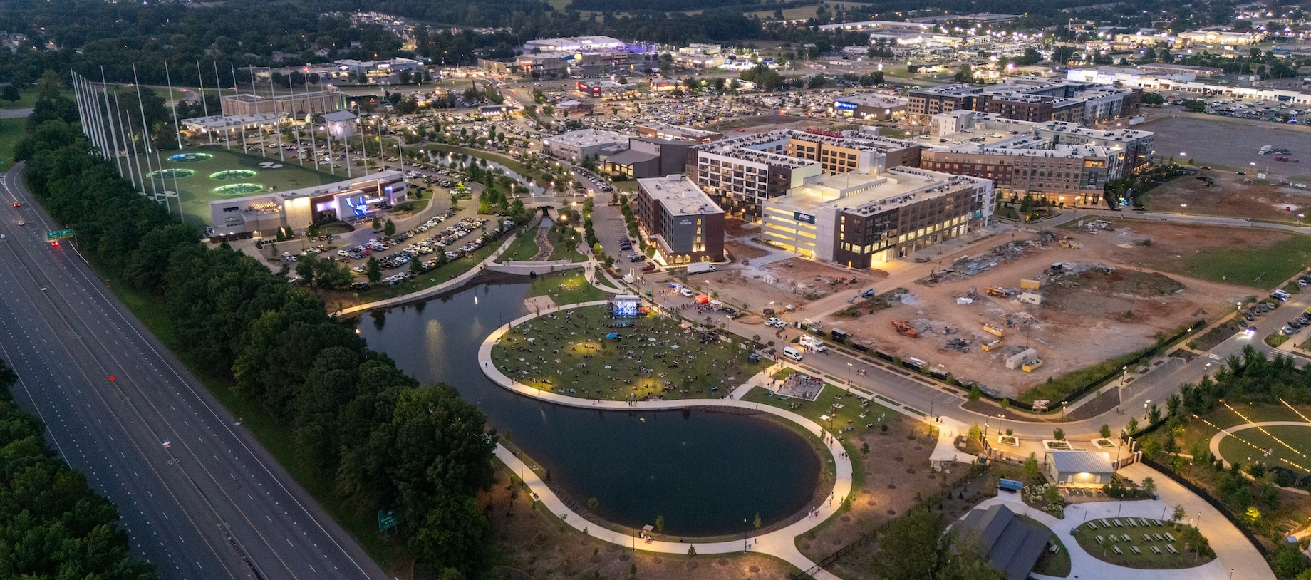 At full buildout, the MidCity District in Huntsville, Alabama, will span about 4 million square feet.