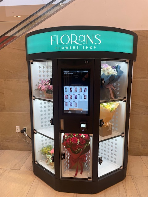 Londonderry’s flower vending machine offers easy-to-access fresh floral arrangements.
