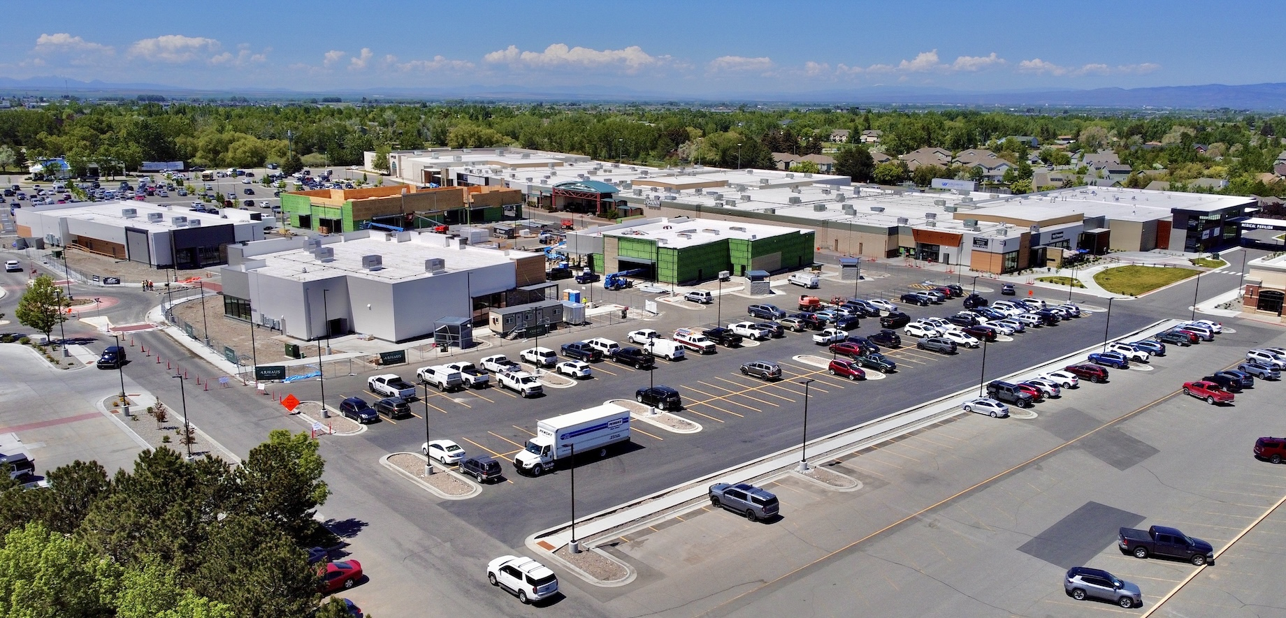 Looking northwest: The completed Medical Pavilion on the northeast end of Gallatin Valley Mall is pictured at right as the pr