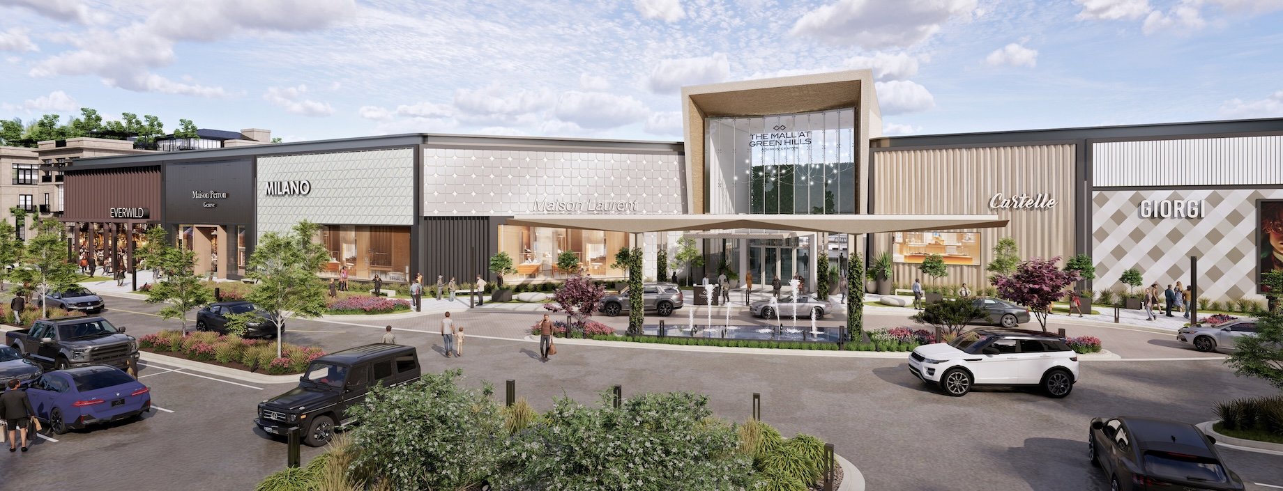 Improvements at The Mall at Green Hills in Nashville, Tennessee, will include two-story “statement” entrances and “elevated a