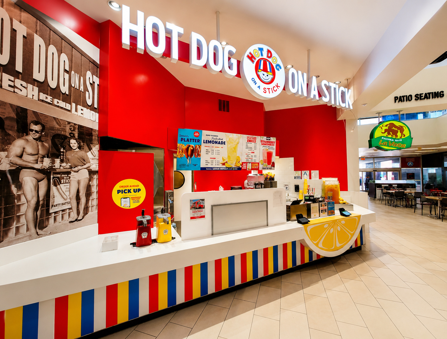In the next five years, Hot Dog on a Stick aims to expand from 37 locations — including California’s Glendale Galleria, above