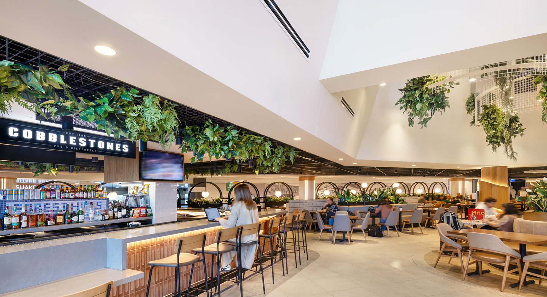 The Boroughs Foodhall anchors Terminal 8’s retail core with a mix of New York City-based concepts. The premise is that a term